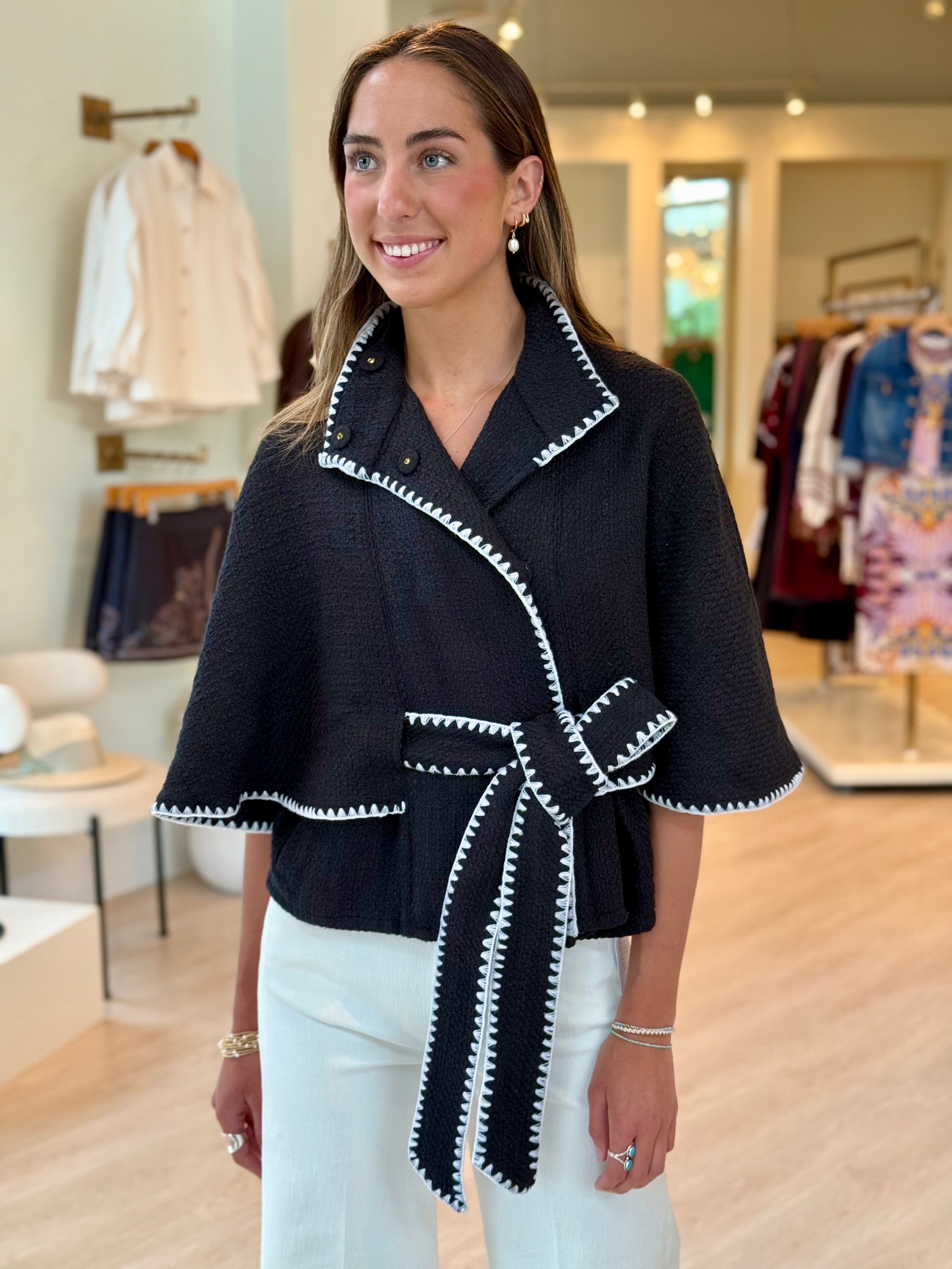 Casa42 Black Cape Coat