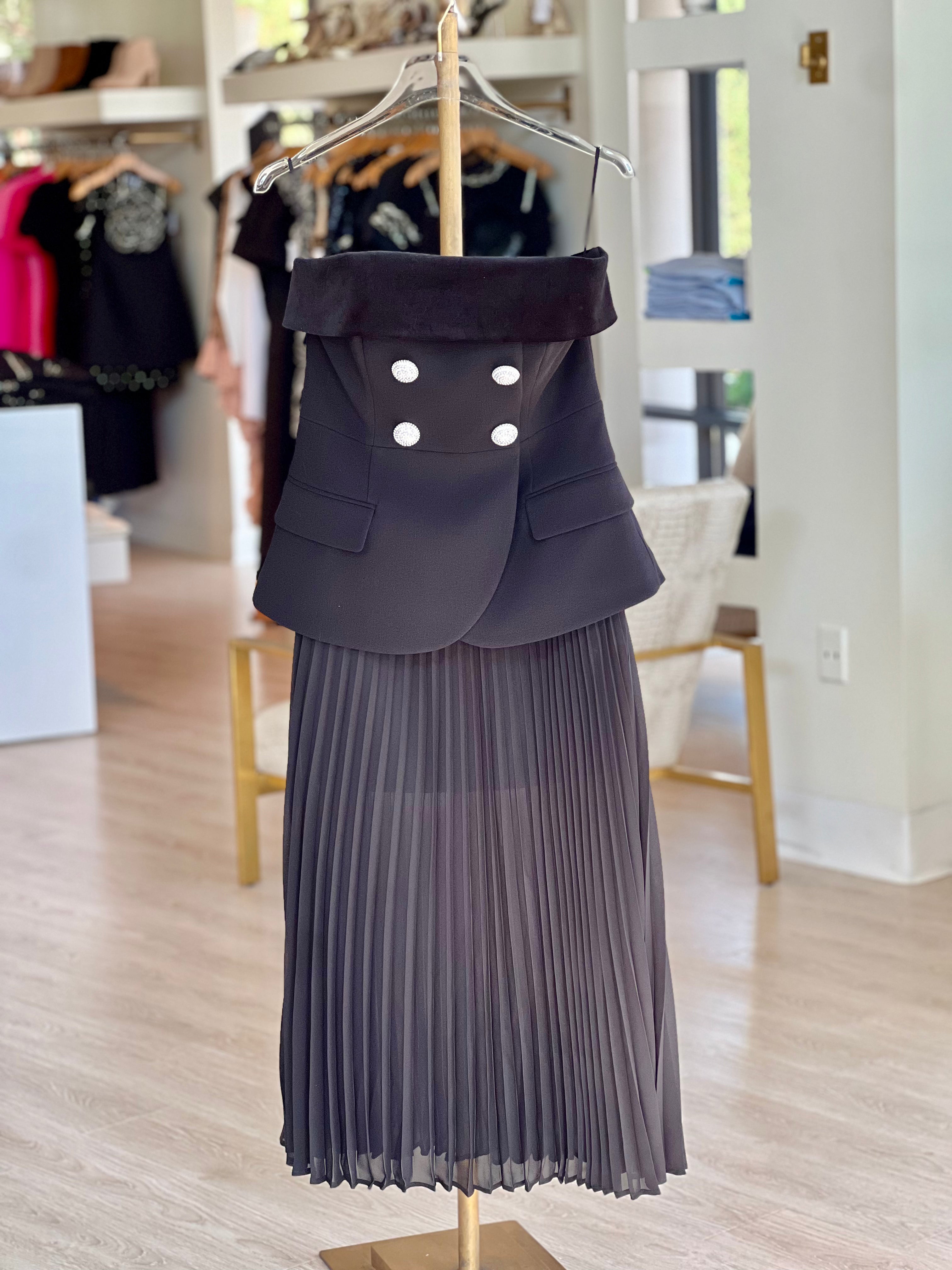 Re1871 Celia Strapless Midi Dress