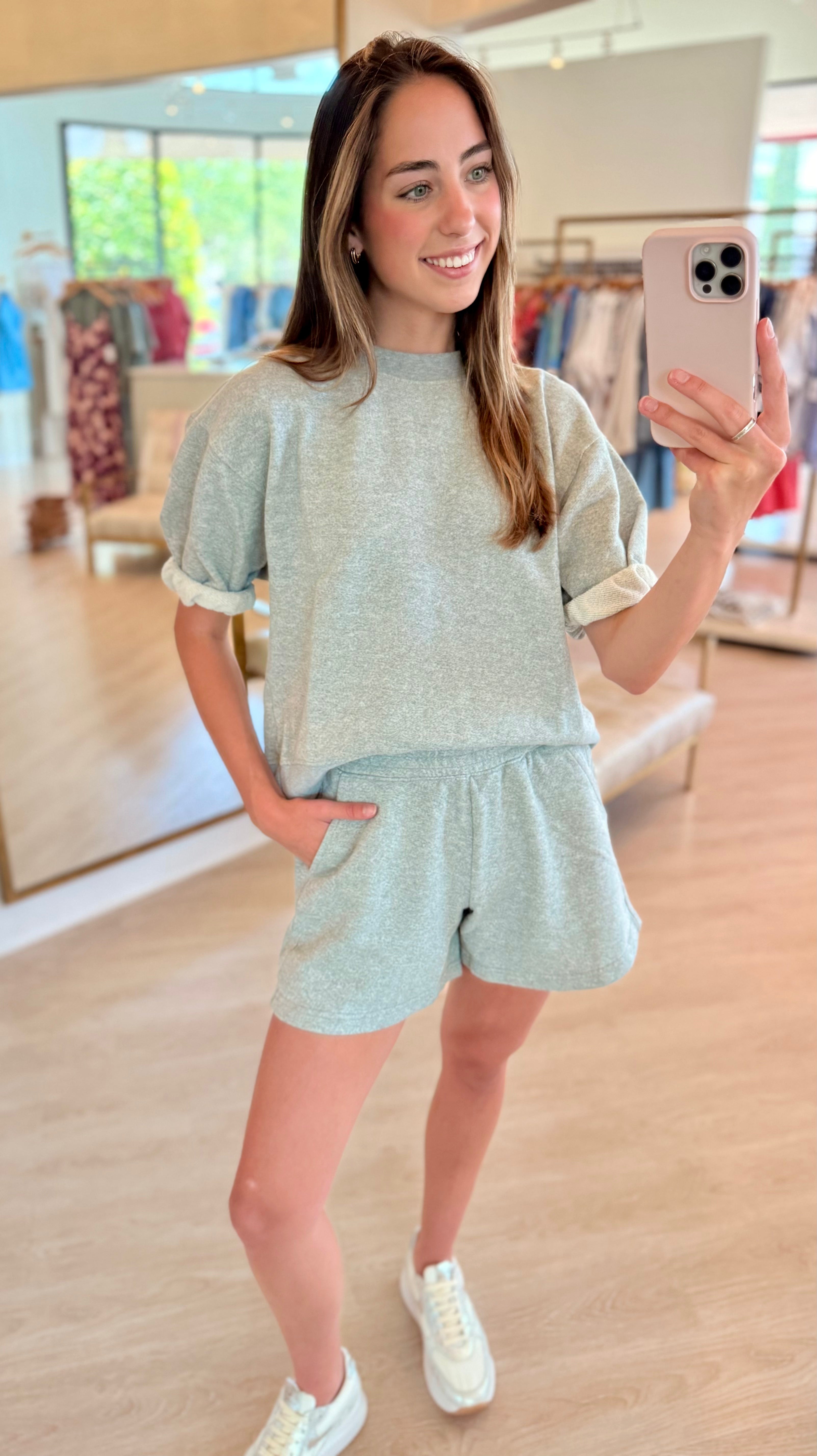Pet236 Set - Heather Grey Sweat Set