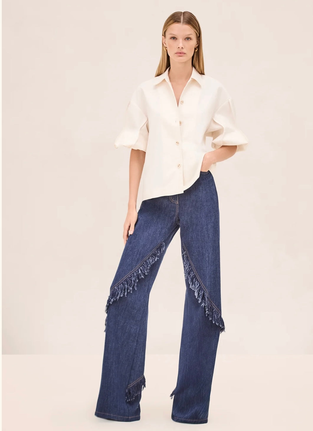 Alelsie Ivory Puff Sleeve Top