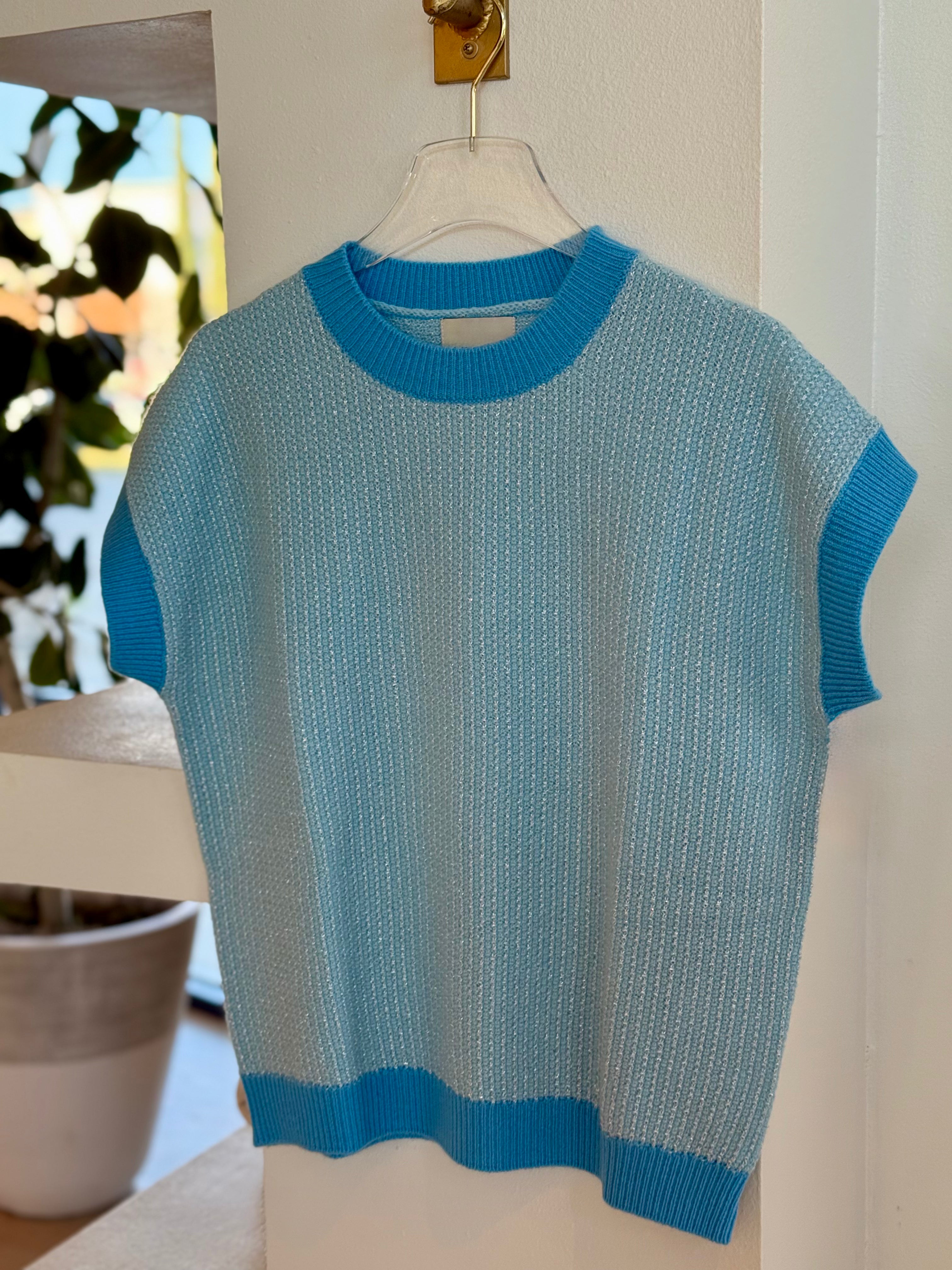 Js1029 Lurex Sweater - Blue