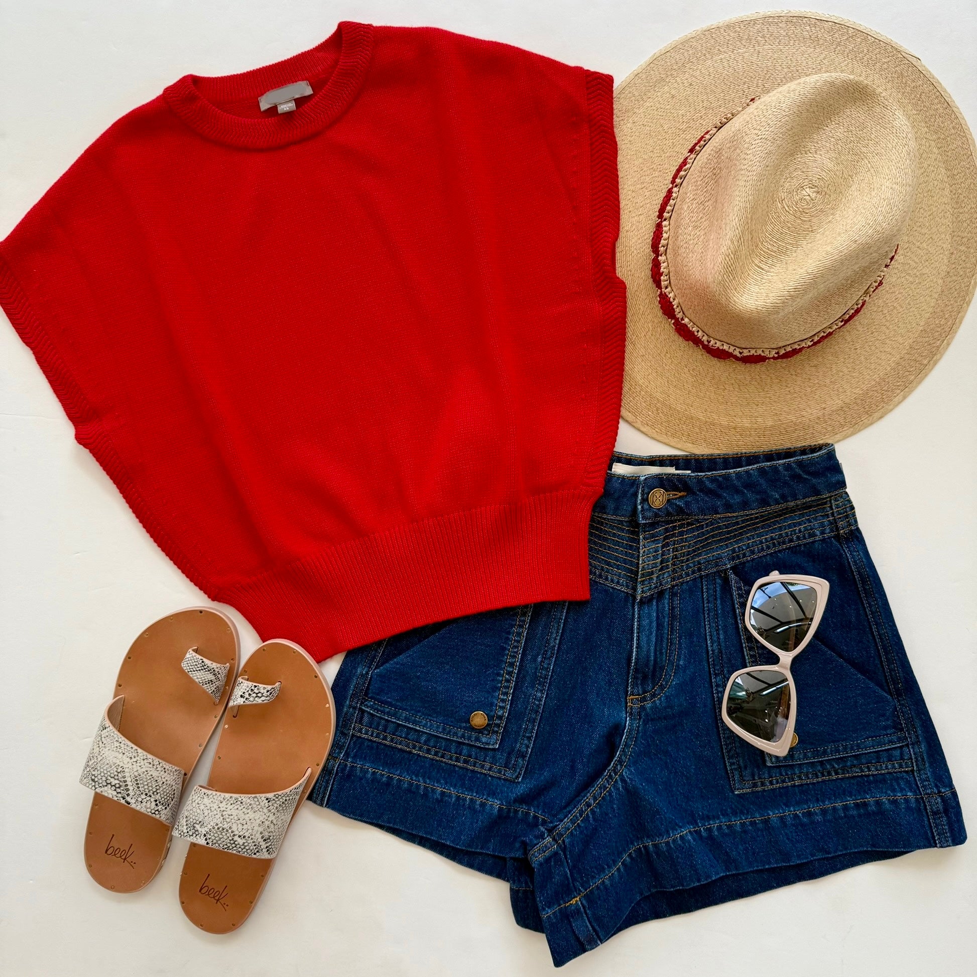 Lipa3042 Red Wedge Sweater
