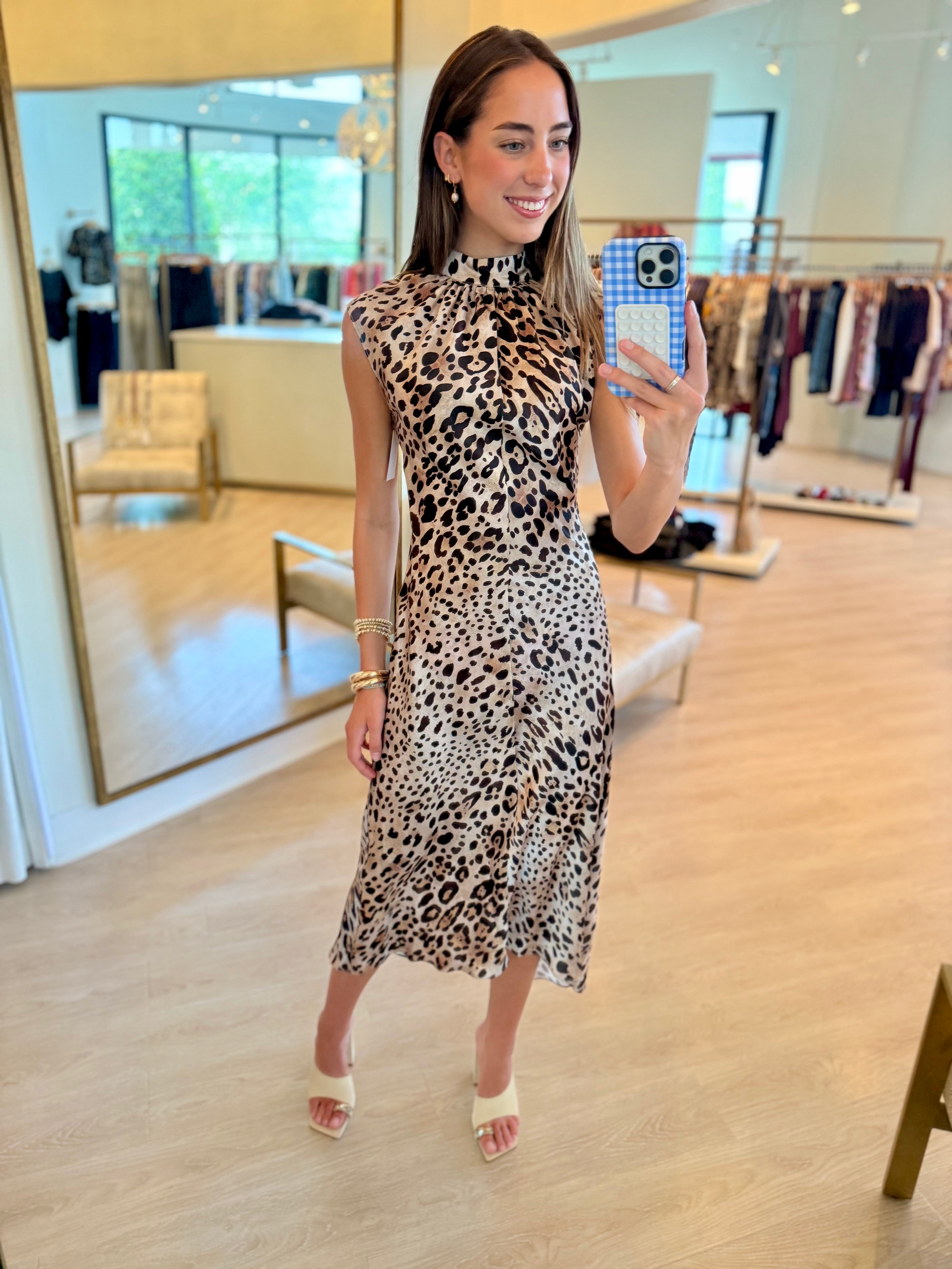 Mi9407 Leopard Print Midi Dress