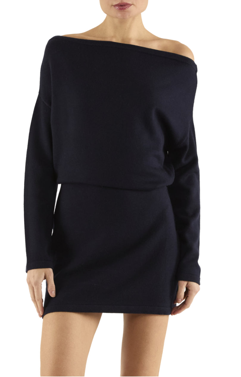 Raa7000 Navy Off Shoulder Dress