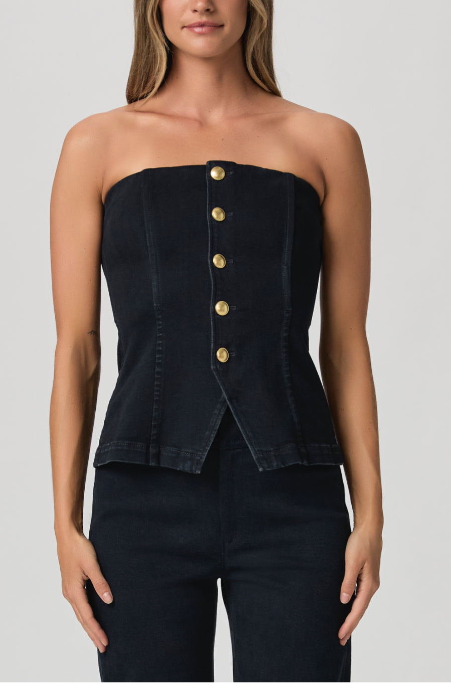 Paf72 Denim Bustier Top