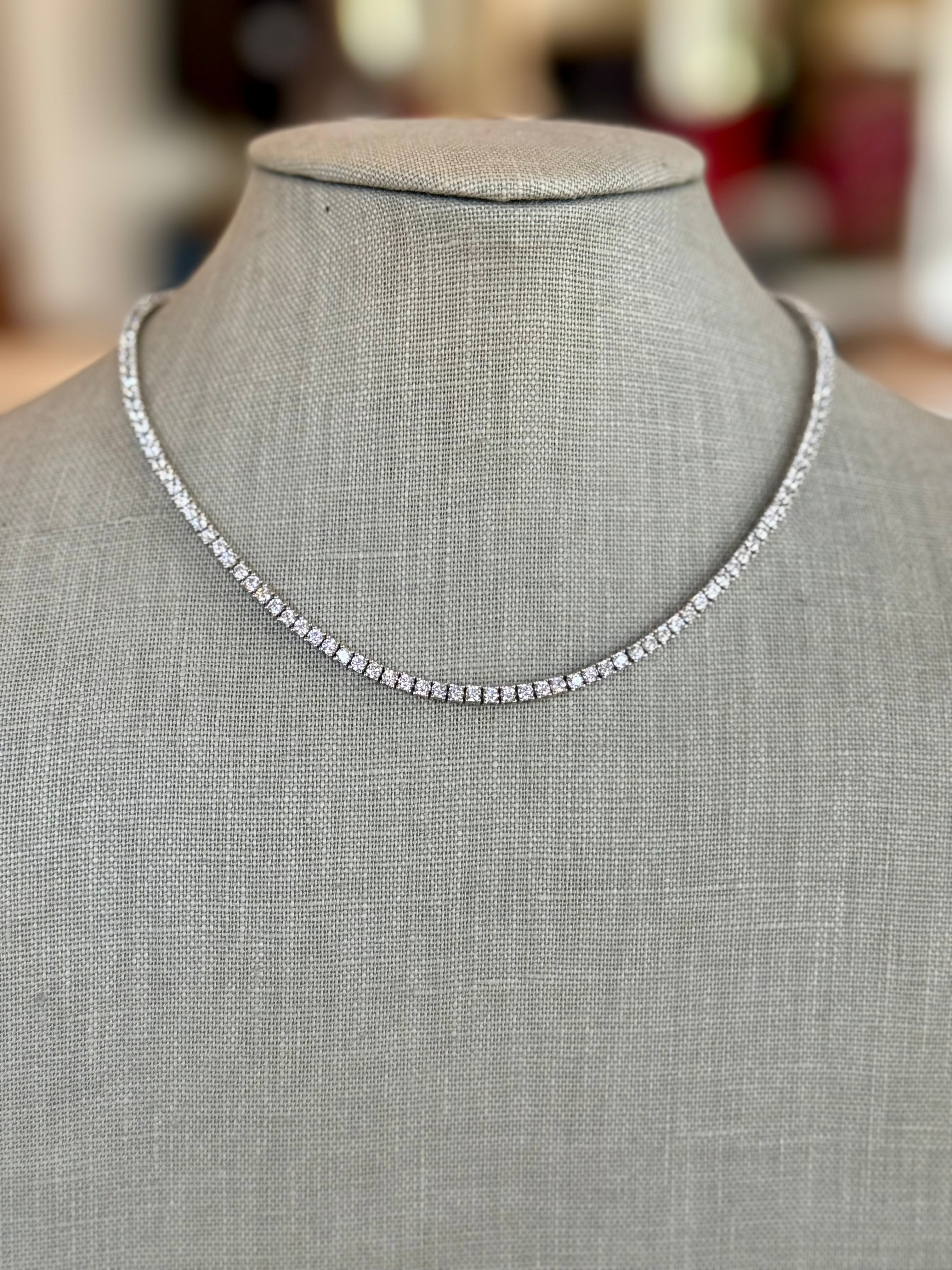 Bjtennis Silver Tennis Necklace