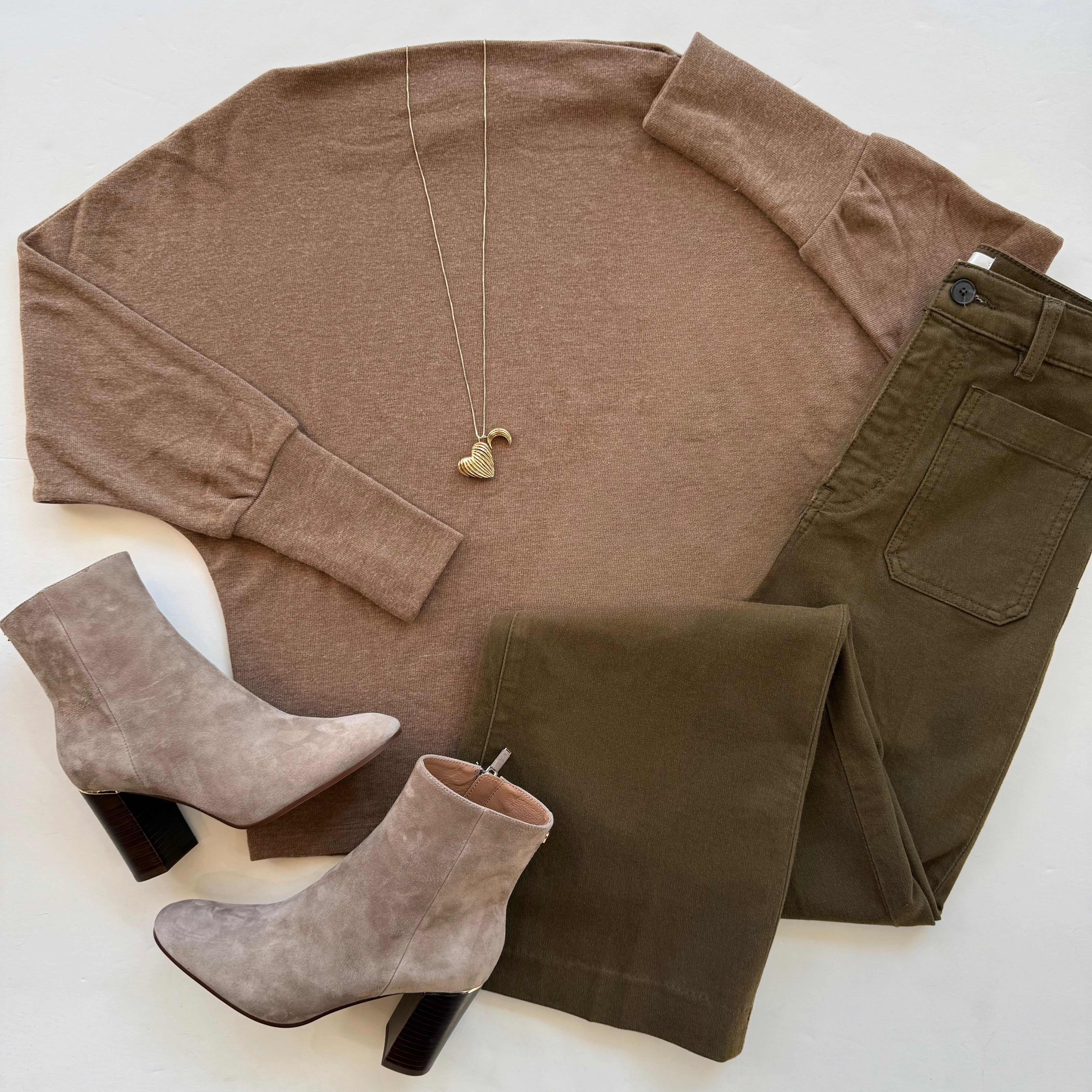 Veselmy Cognac Boatneck Dolman Top