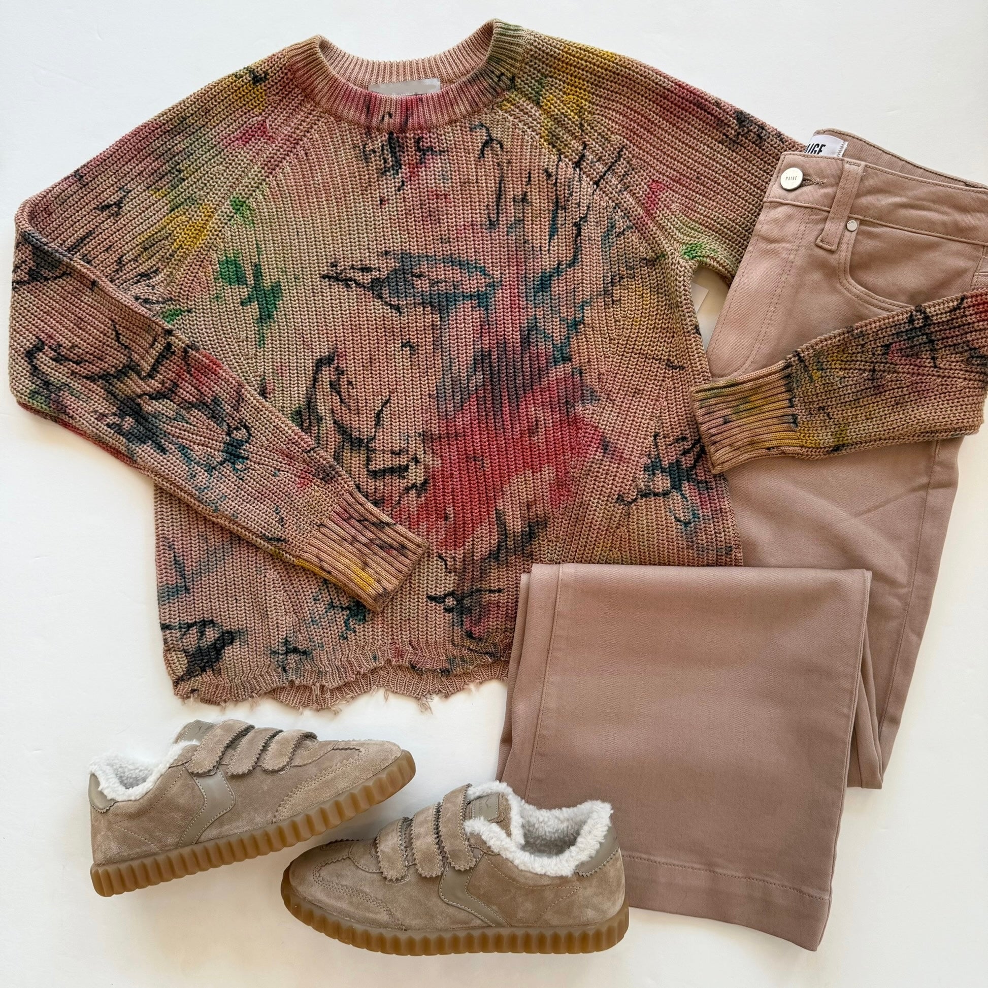 Aun14391 Splatter Print Sweater