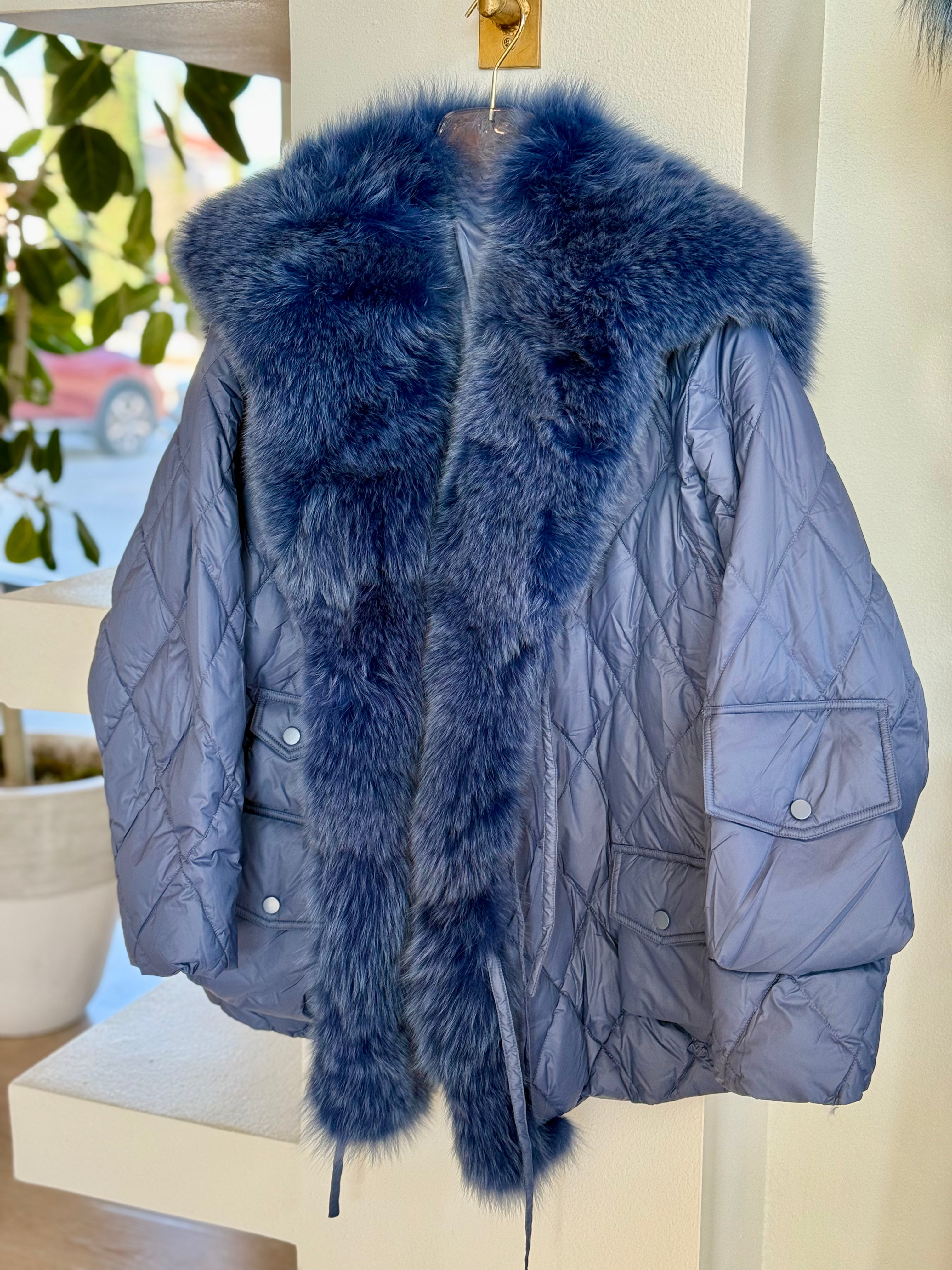 Dips7060 Fur Sailor Jacket - Navy