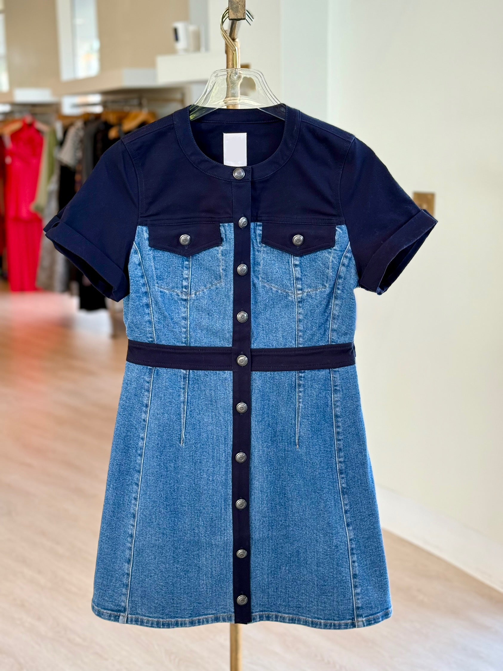 Cizd32638 Combo Denim Dress