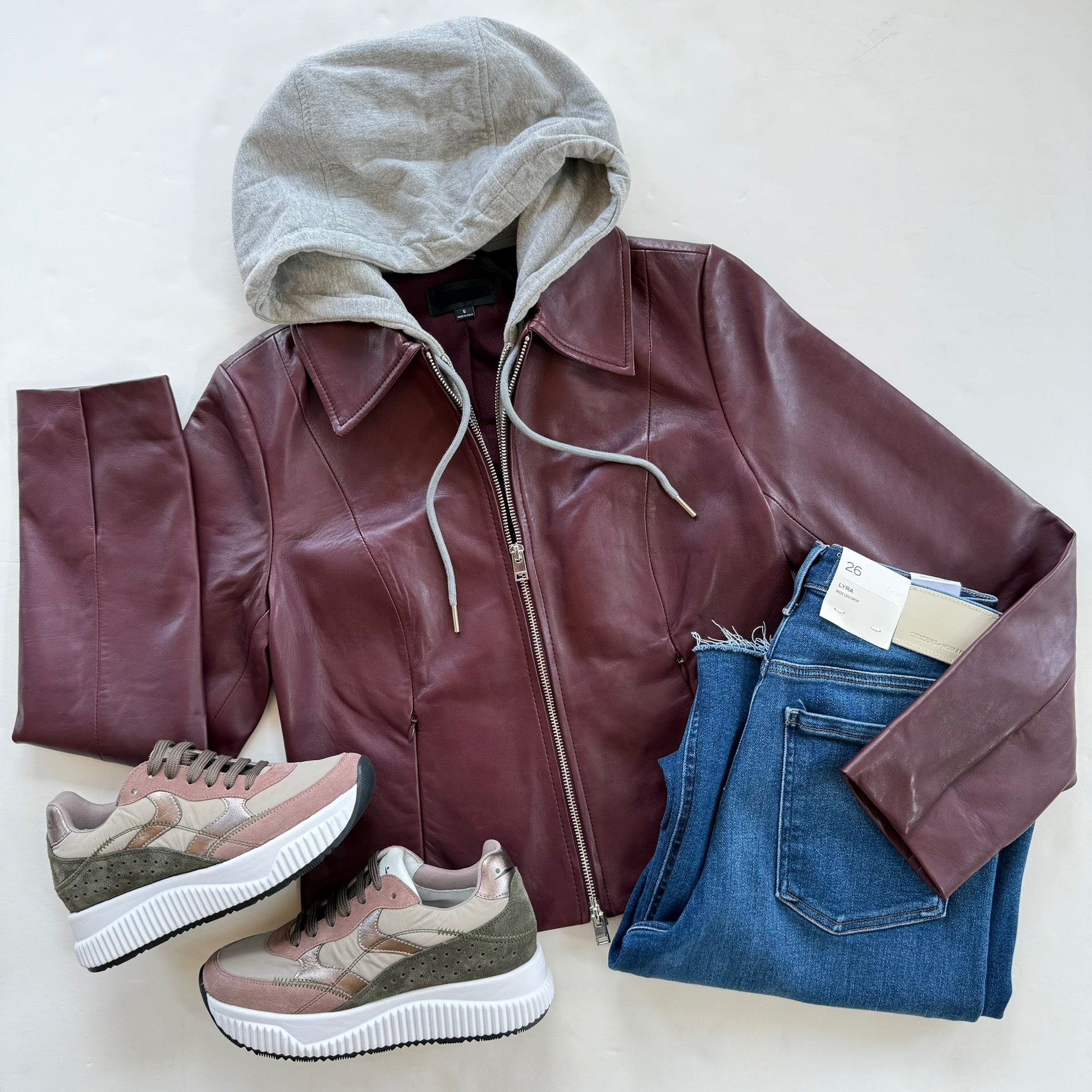Lasally Layered Leather Jacket
