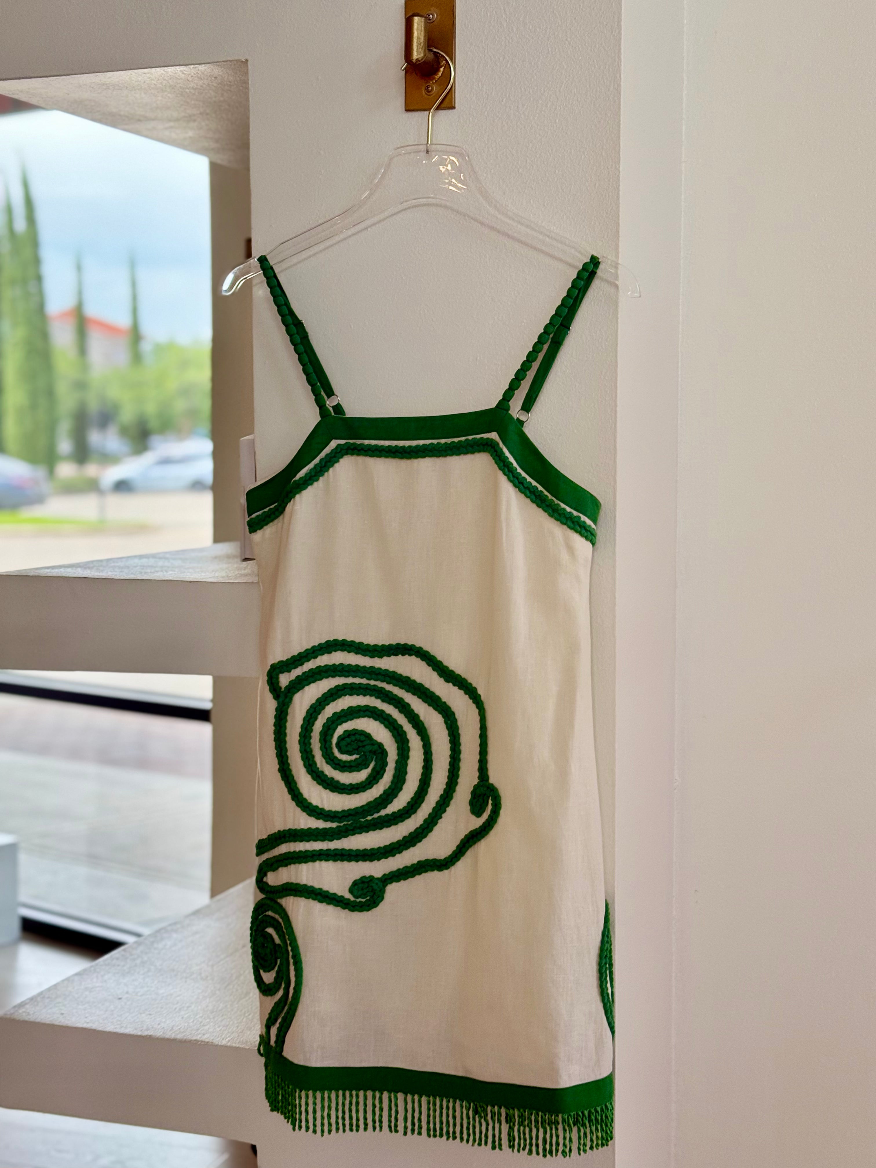 Anhalley Verde Fringe Dress
