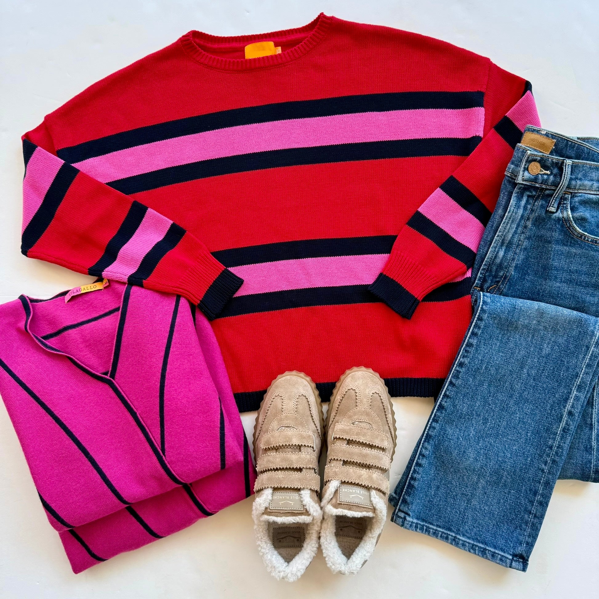 Br026 Tomato Stripe Sweater