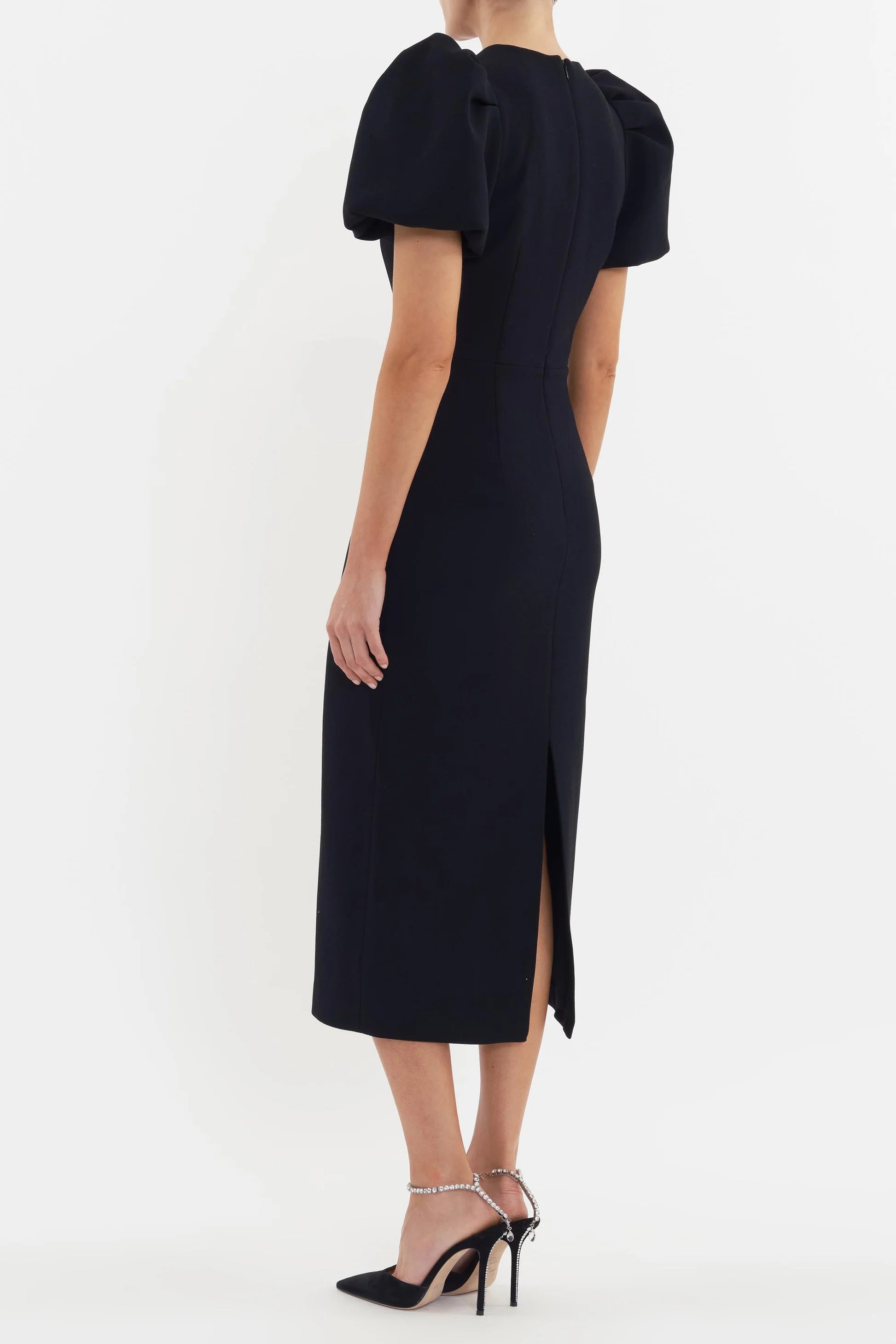 Re1867 Rebecca Vallance Eliana Bow Midi Dress - Black
