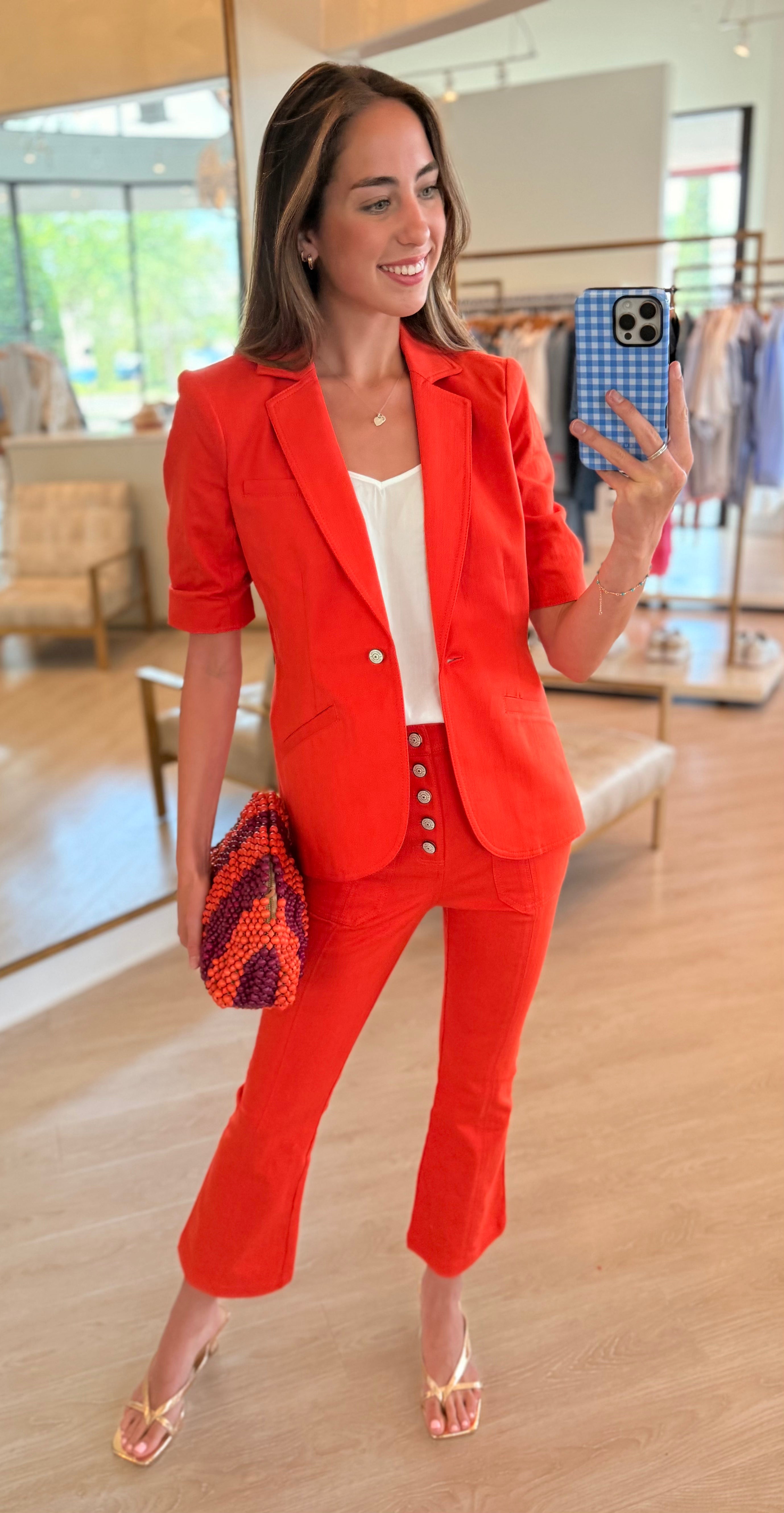 Cizj8551 Cherry Denim Blazer