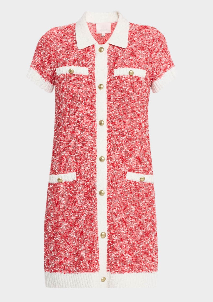 Cizk8185 Red Boucle Dress