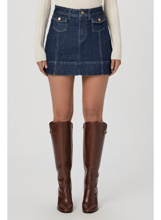 Pa43645 Pocket Denim Mini Skirt