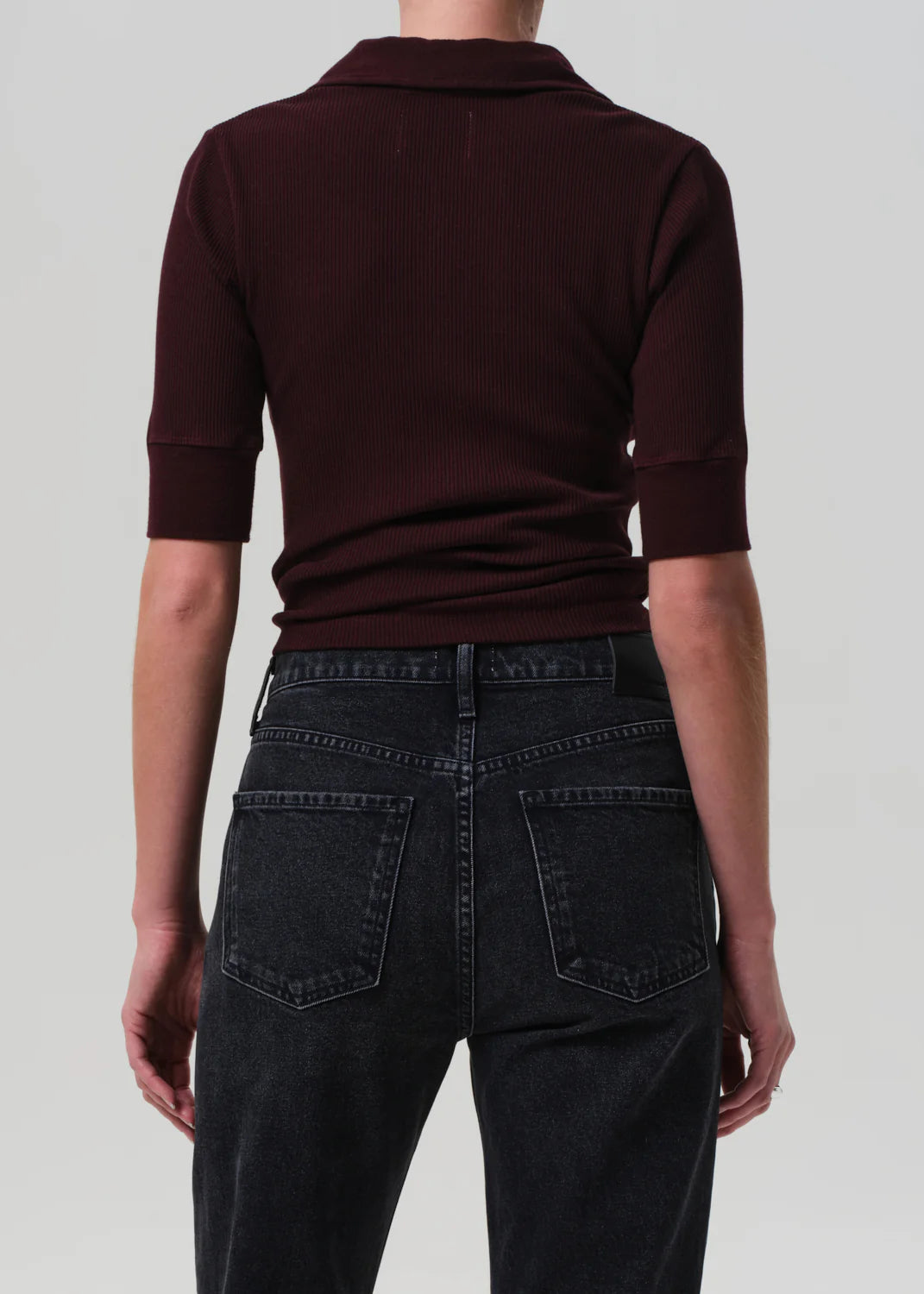 Cit3004 Plum Polo Top