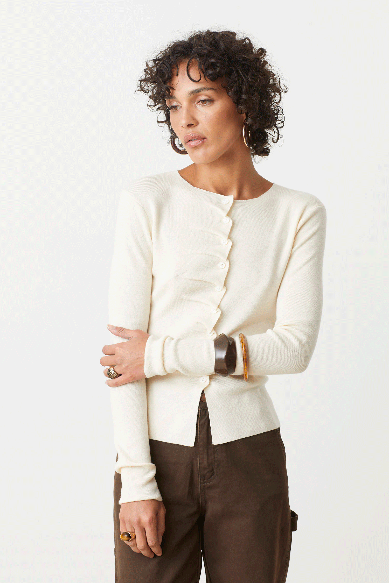Su2262 Cream Cardi