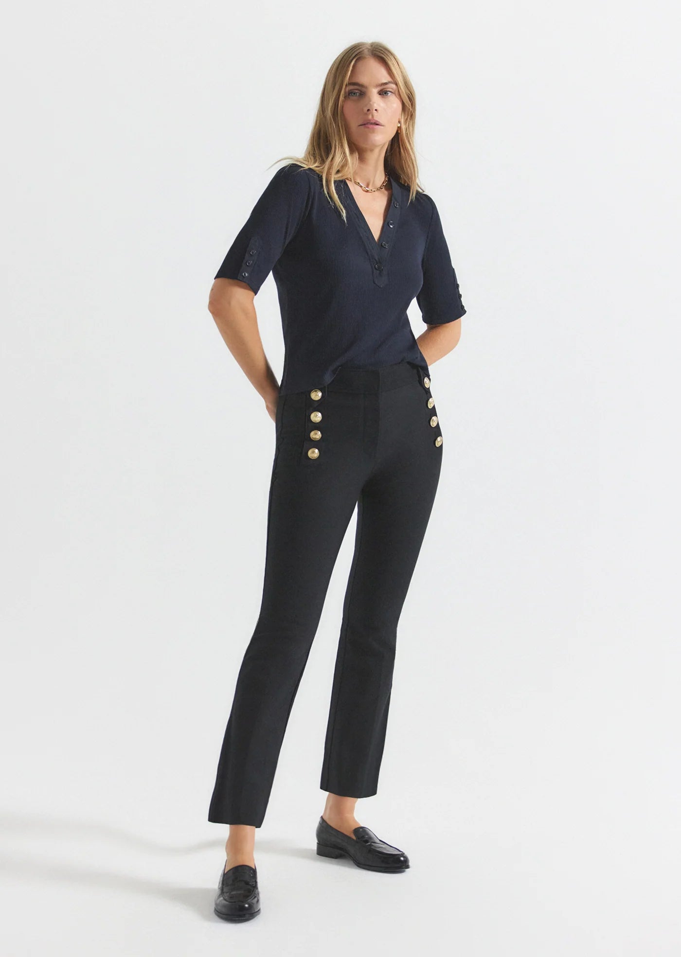 De1347 Black Slim Trouser