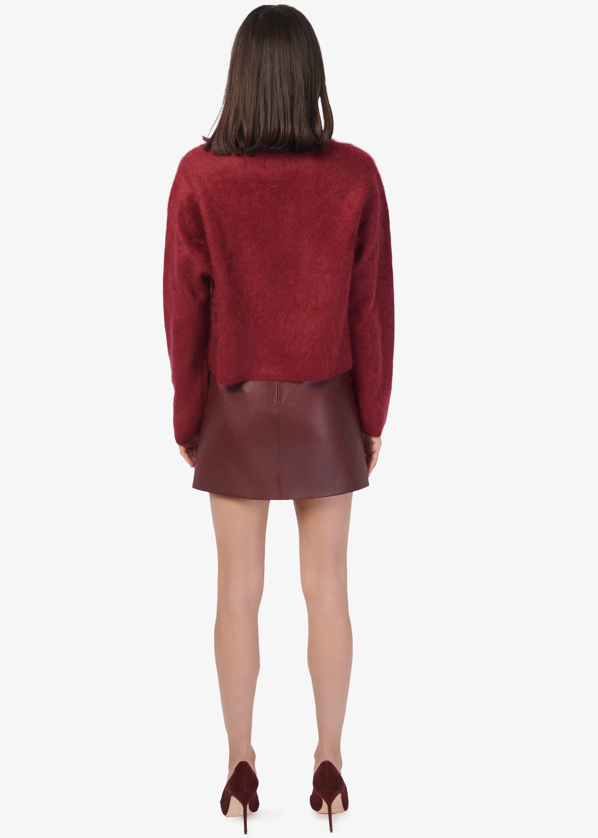 Cat09 Wine Fuzzy Sweater