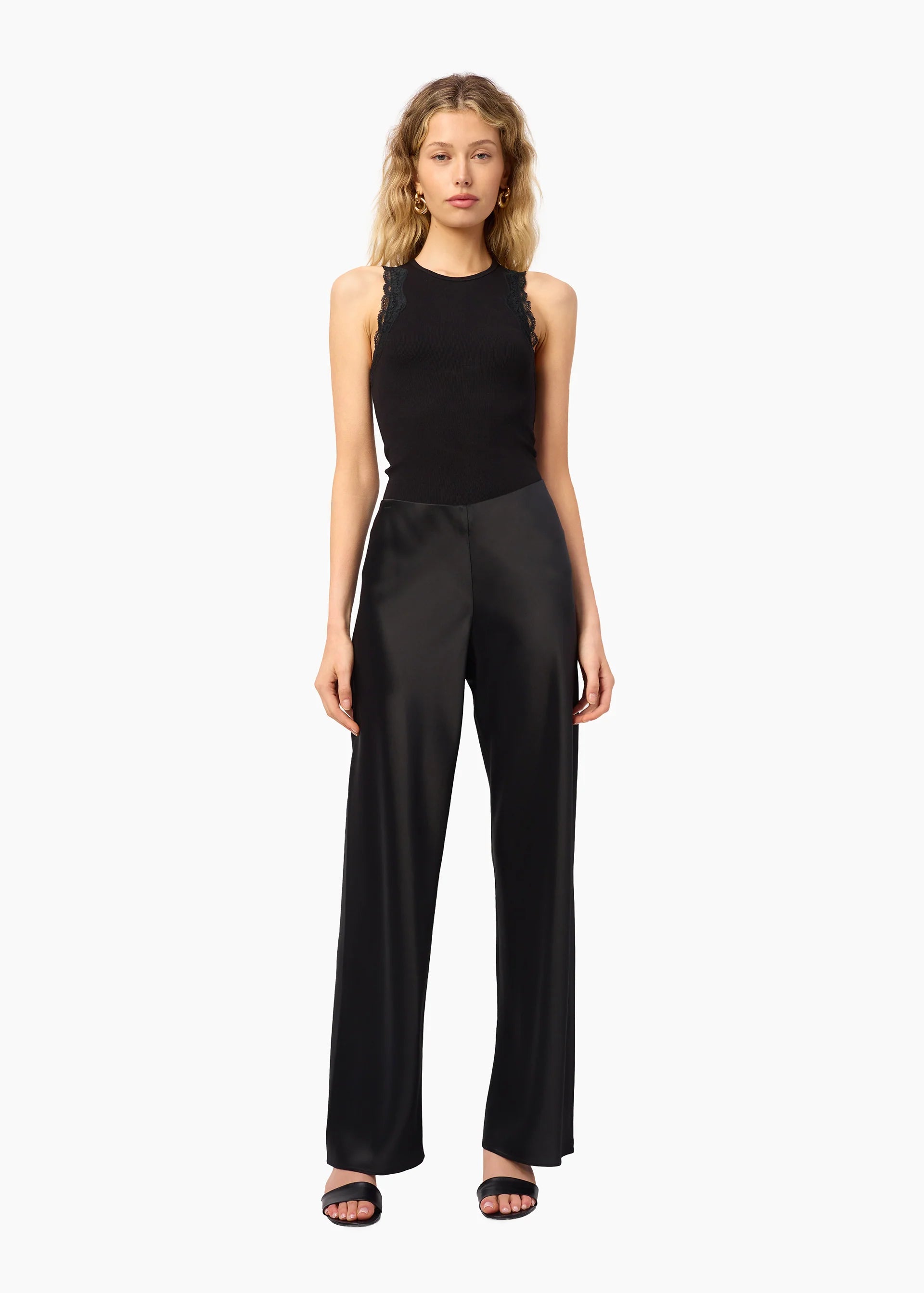 Cap01 Black Satin Pant
