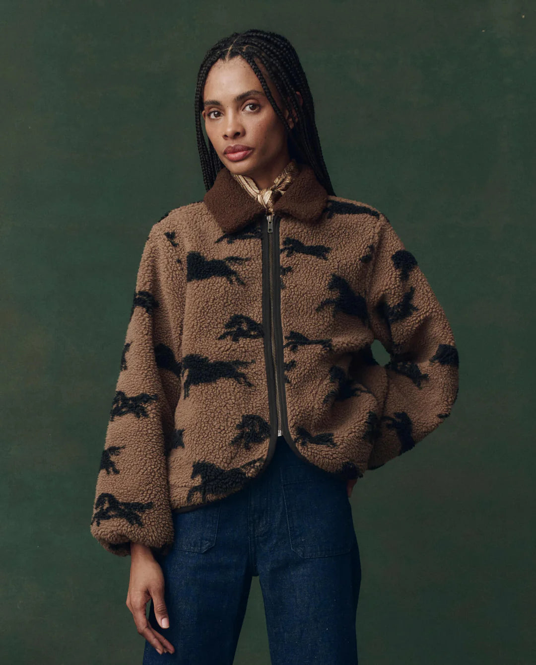 Gr4832 Giddy Up Fleece Jacket - Brown