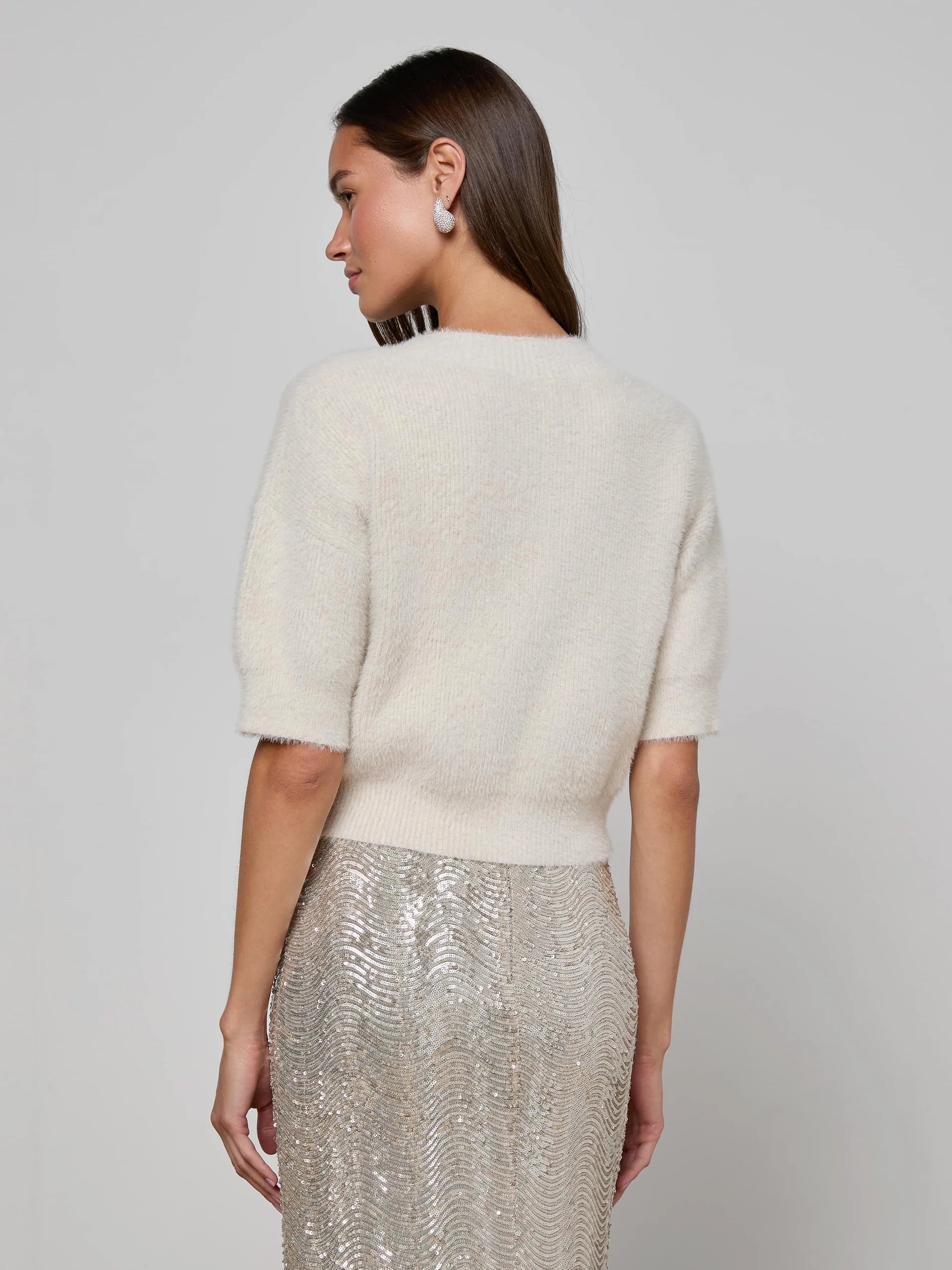 La80115 Vintage White Crop Sweater