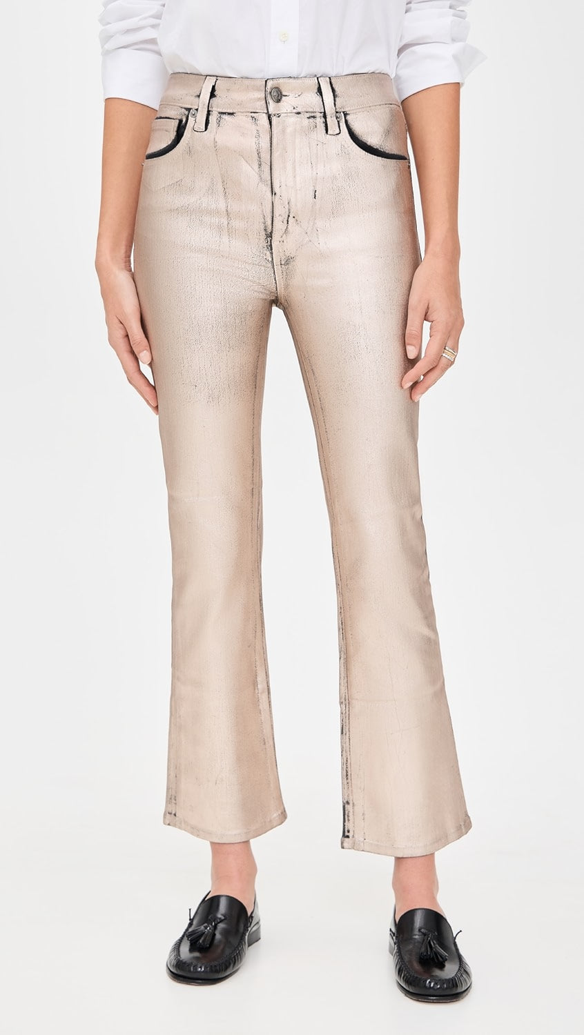 Fr3001498 Reboot Crop Jean - Champagne Coated