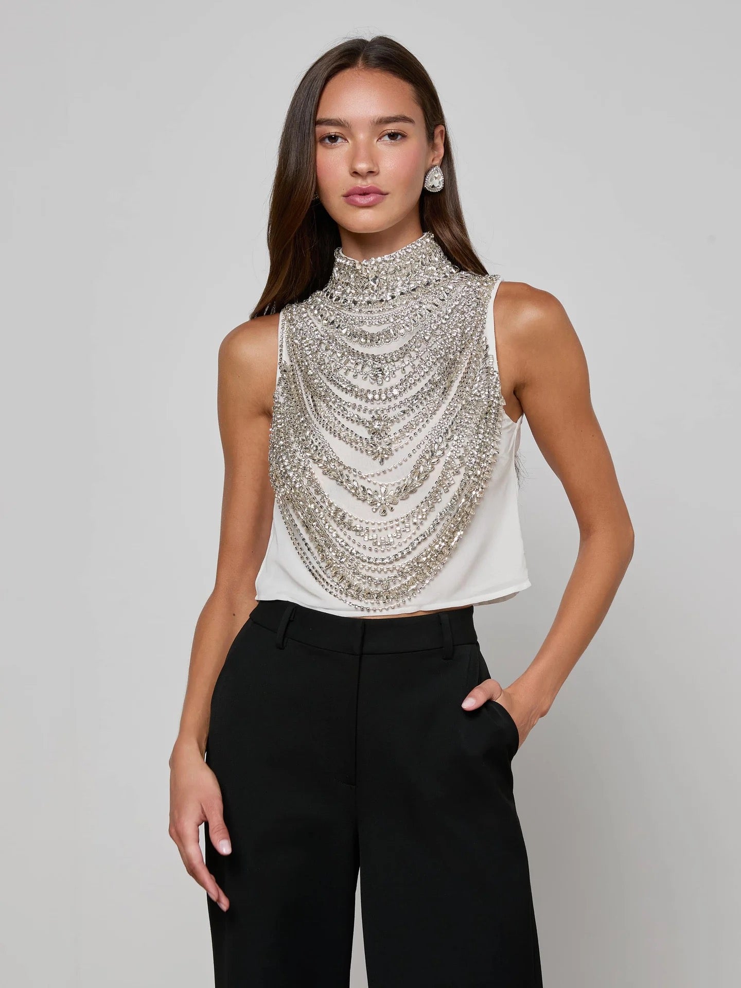 La40656 Draped Crystal Tank {pre-order, will arrive by 10/14}