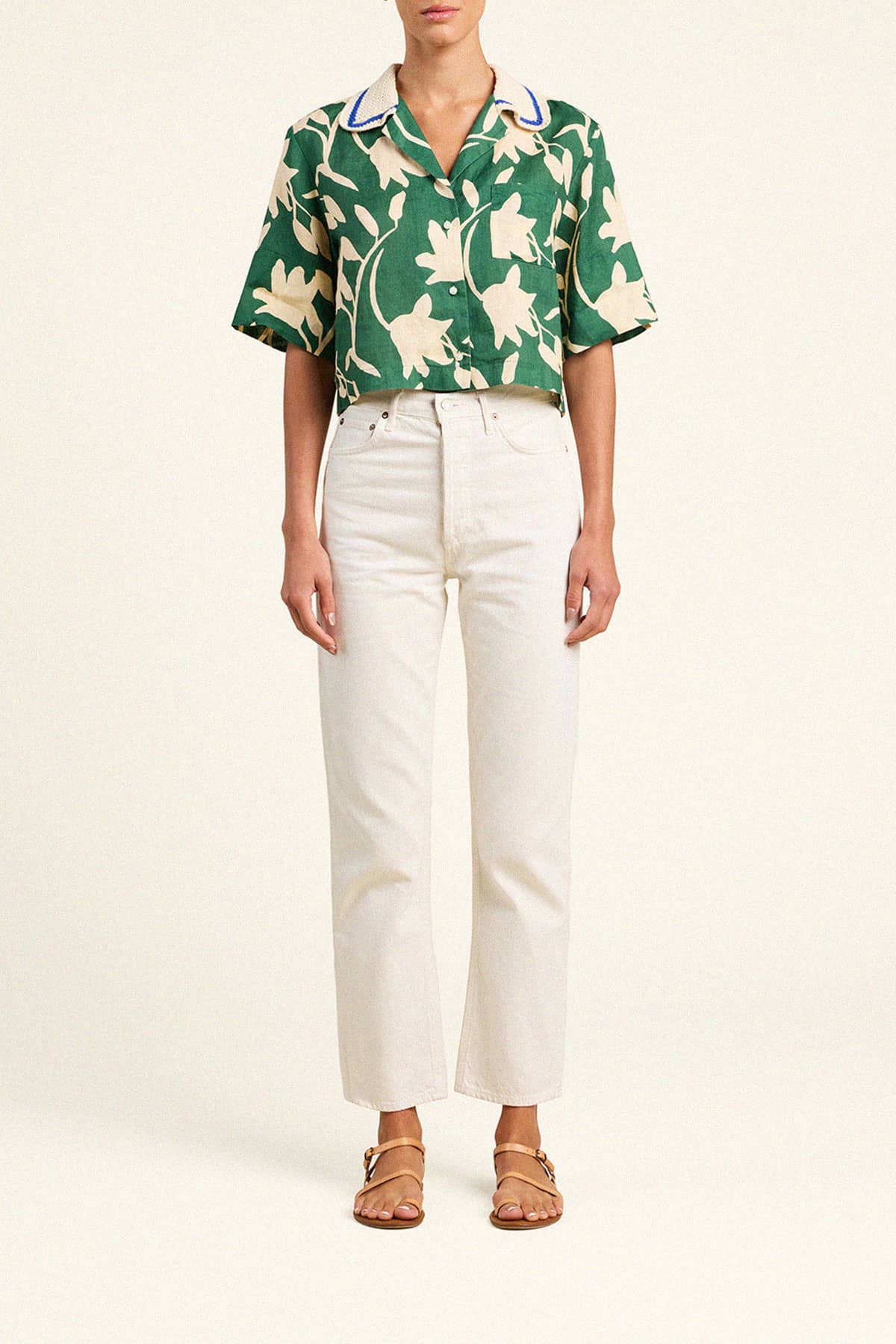 Trw1553 Green Floral Top