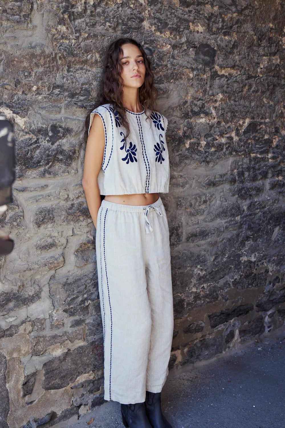 Mesp4741 Tan Linen Pant