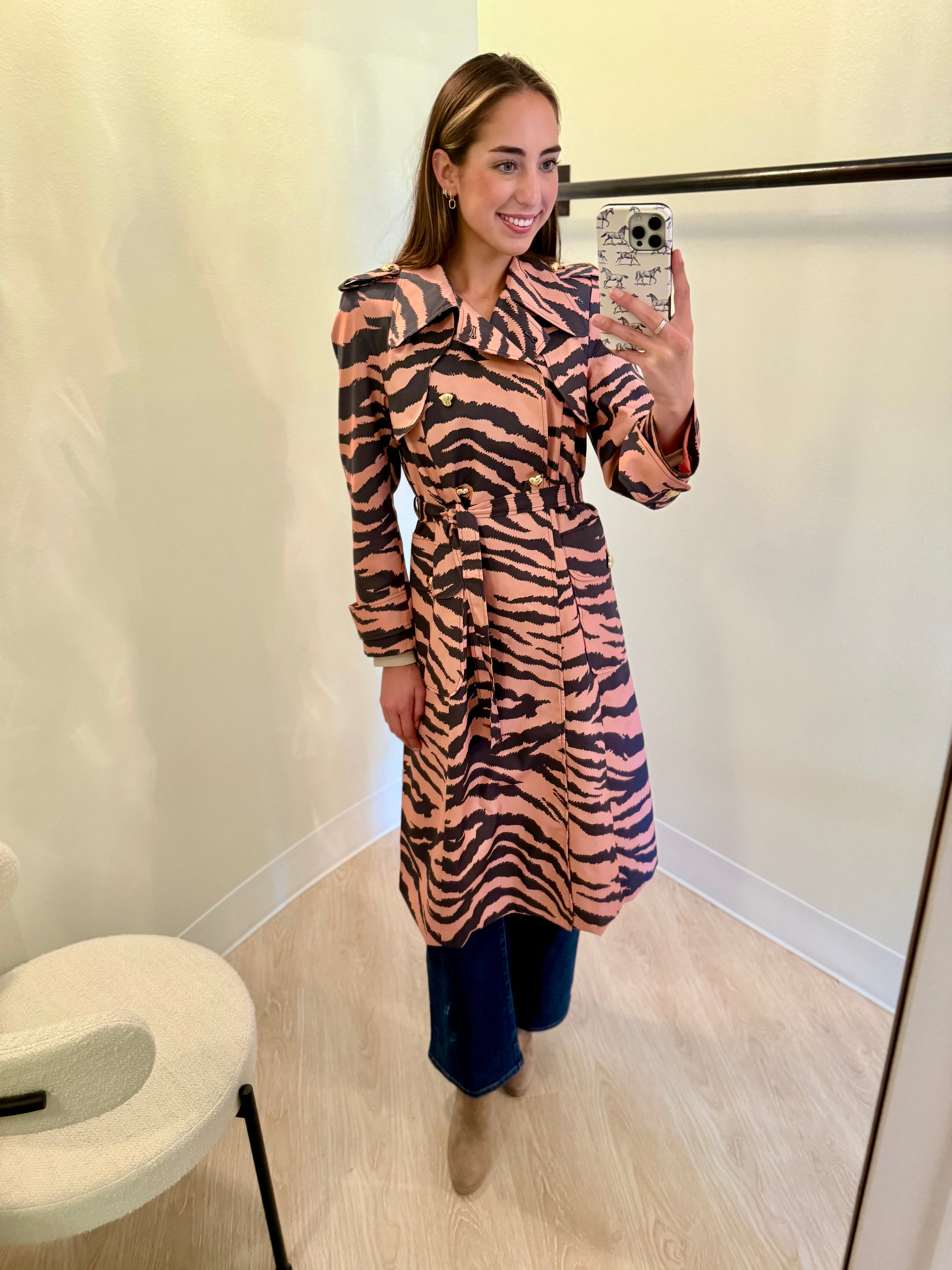Mazebt Zebra Trench Coat