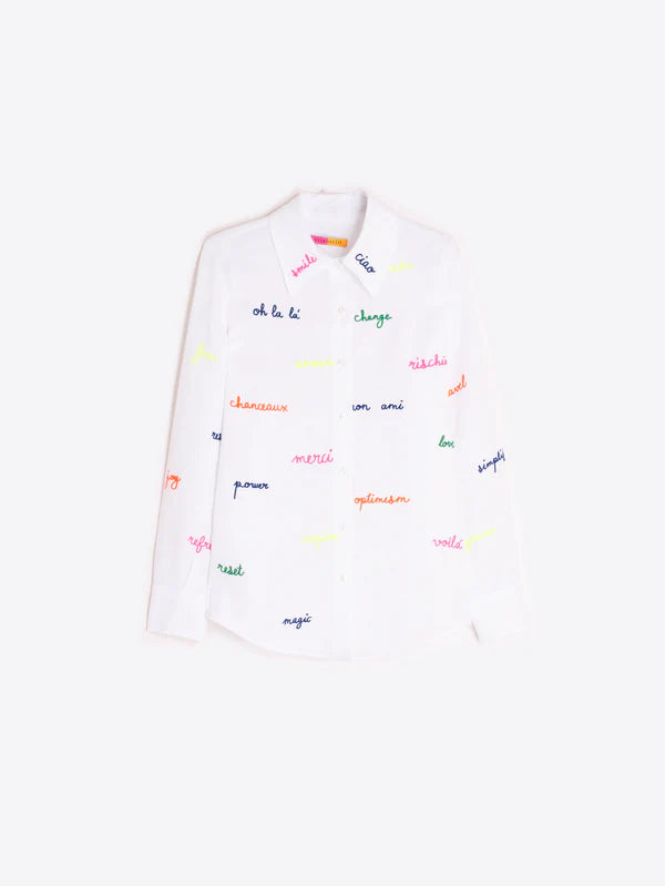 Vi6s251 Merci Button Down - White