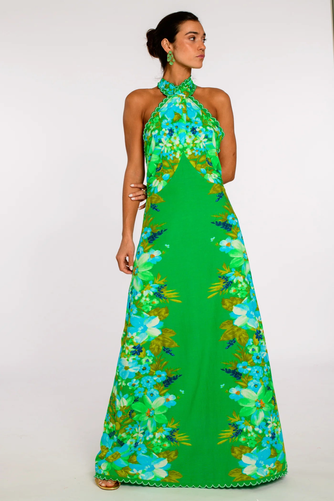 El191305 Green Hula Maxi Dress
