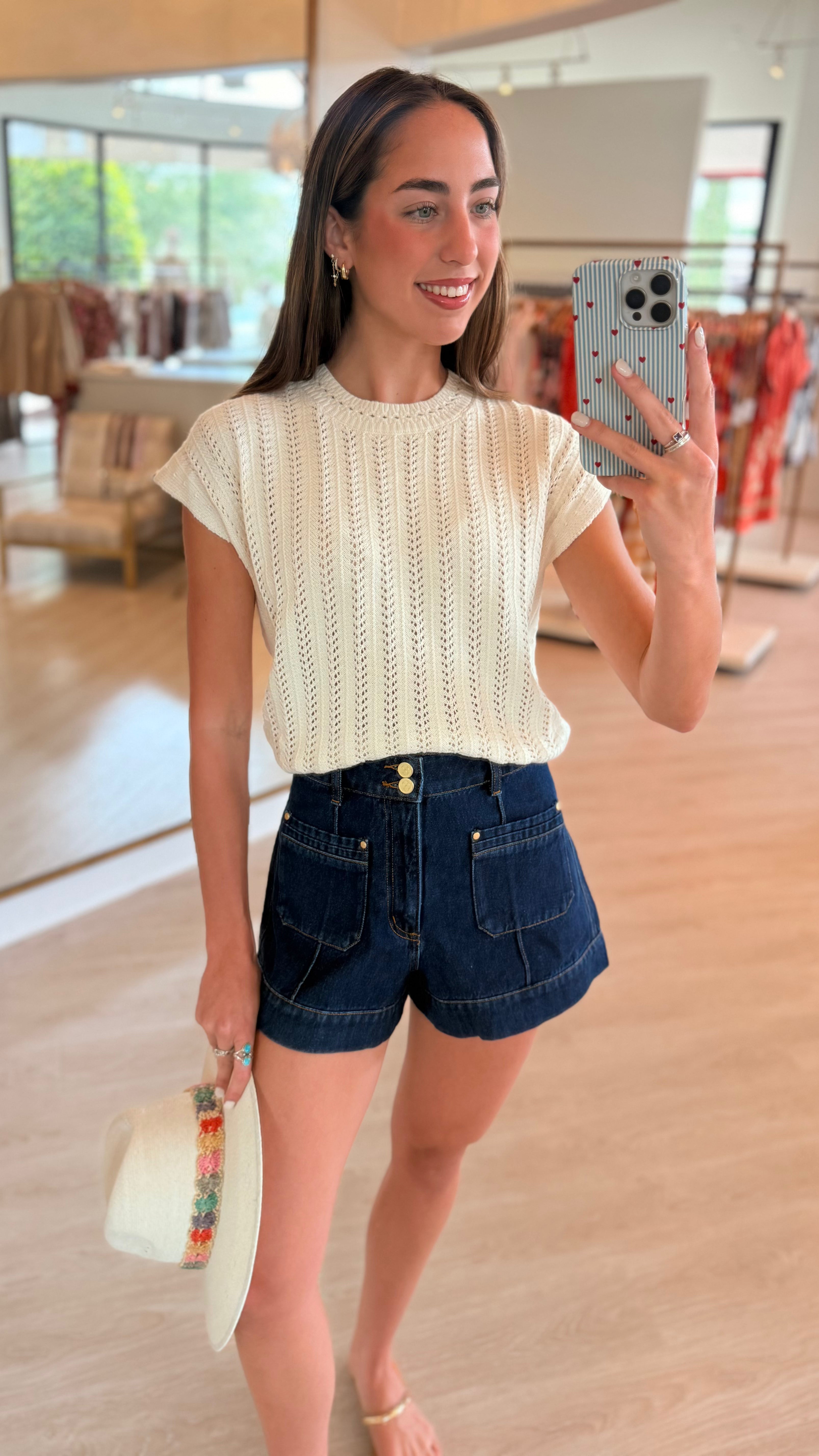 Lipa3500 Cream Knit Wedge Sweater