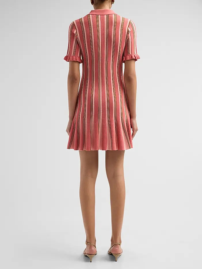 Cizk108 Pink Stripe Knit Dress