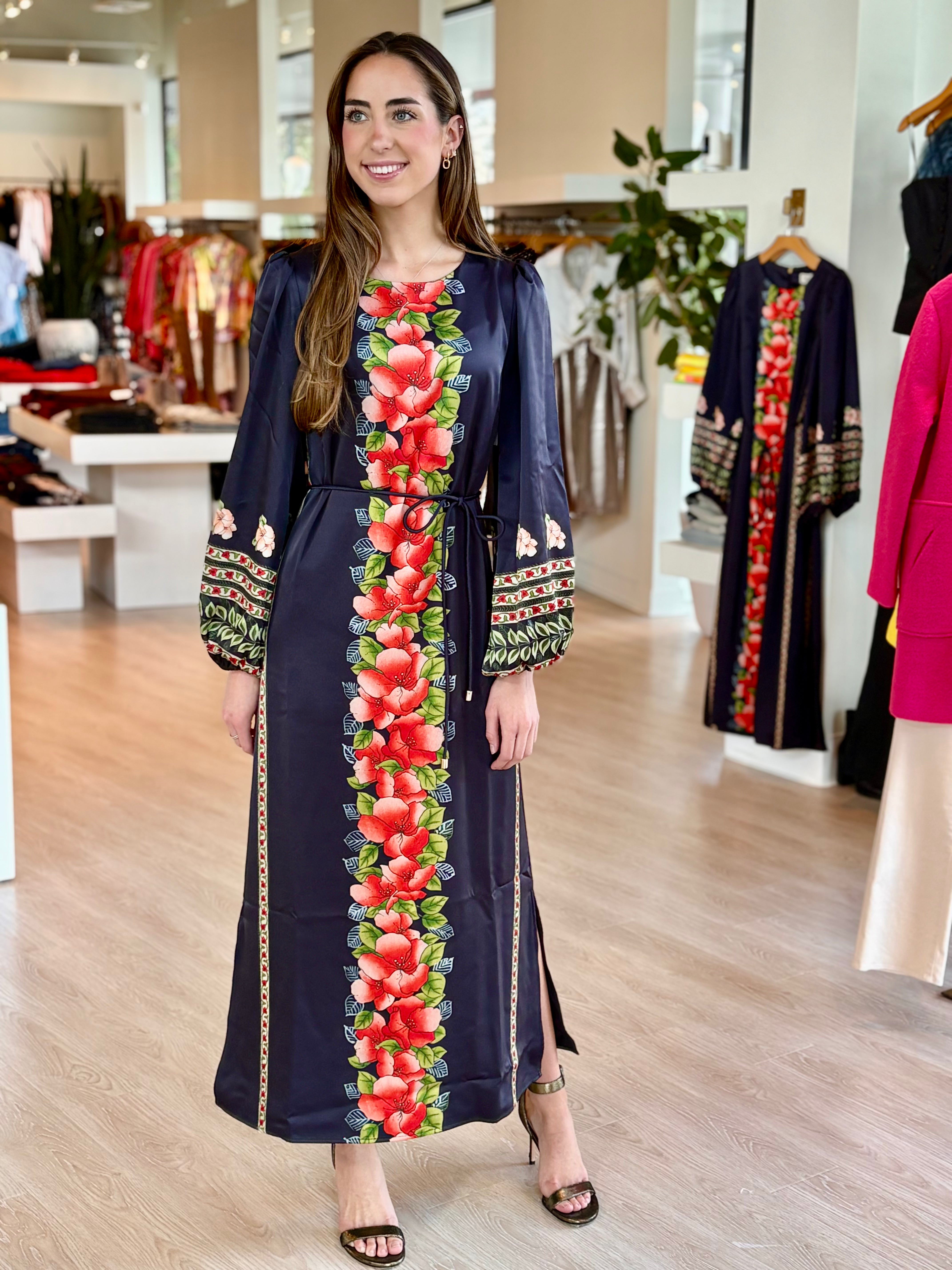 El9263 Garland Stripe Maxi Dress