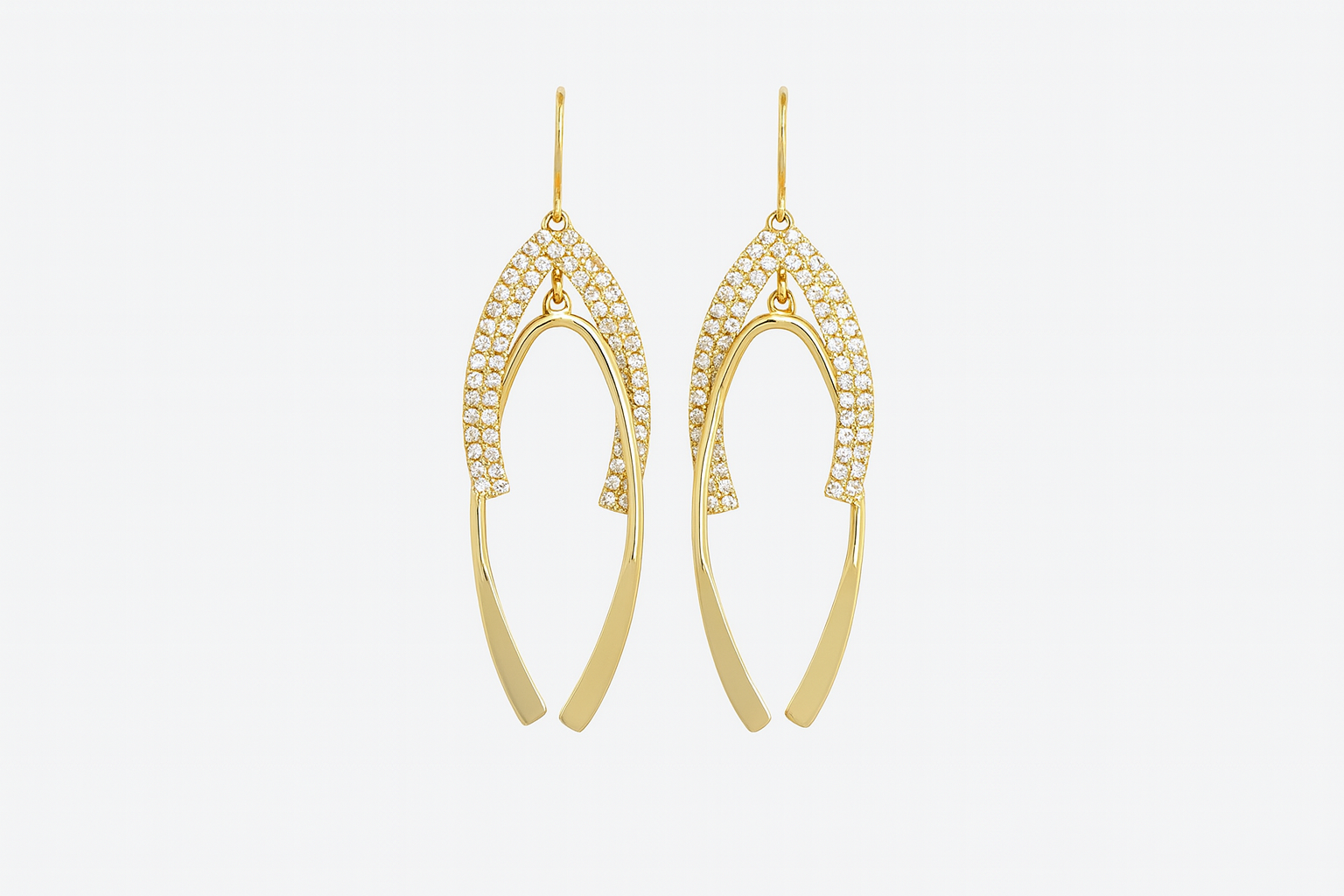 Mawish Crystal Wishbone Drop Earrings