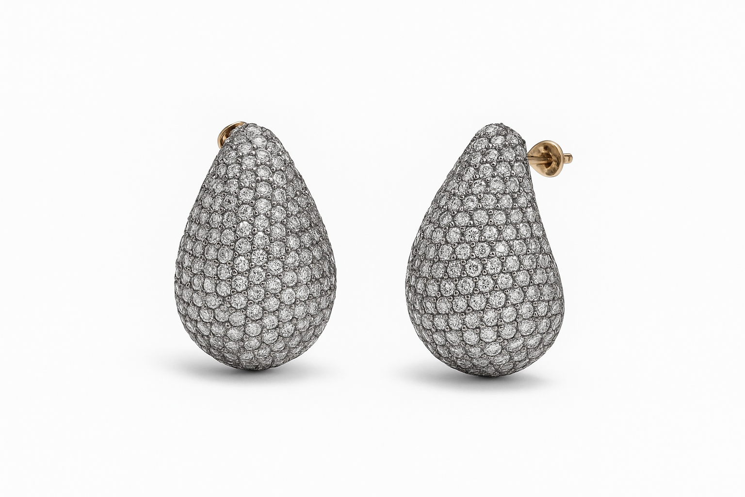 Fs19778 Silver Pave Teardrop Earrings