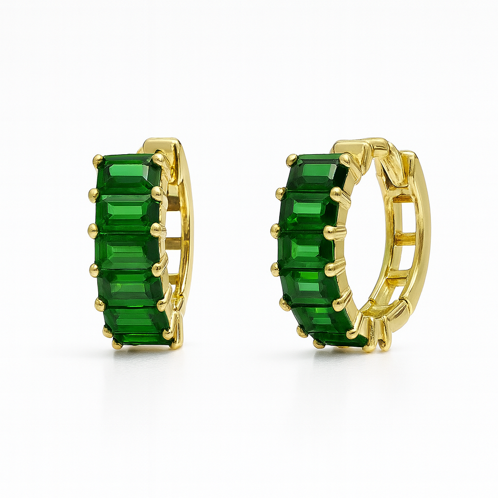 Bj1201 Green Emerald Huggie