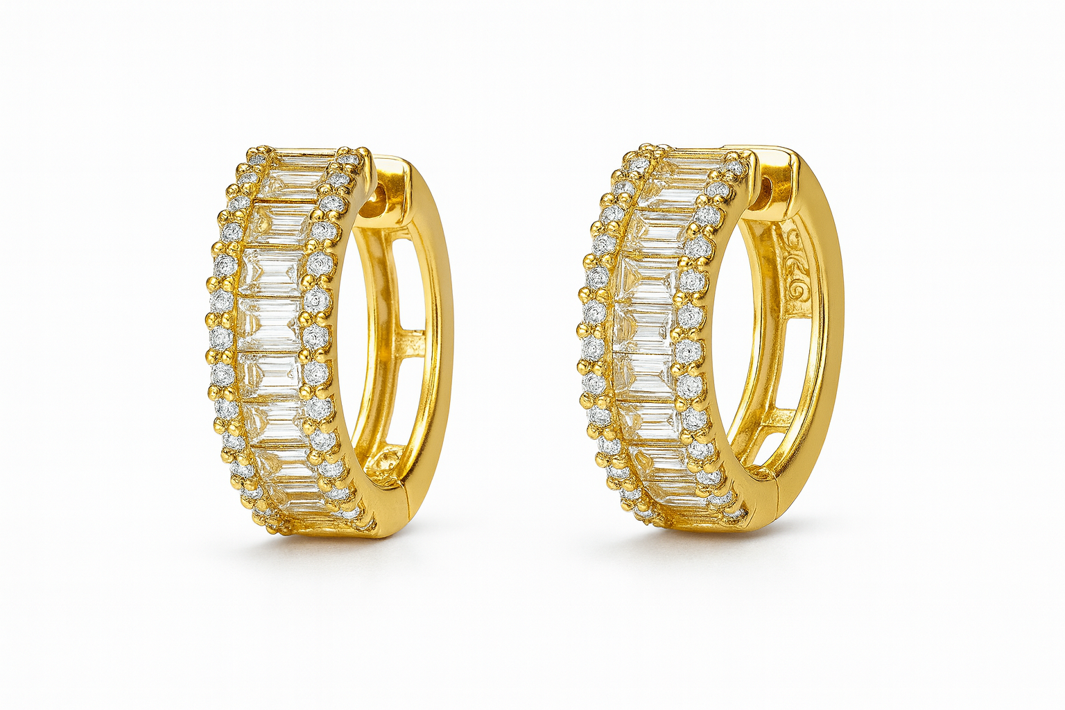 Bjbh Baguette Huggie Earrings