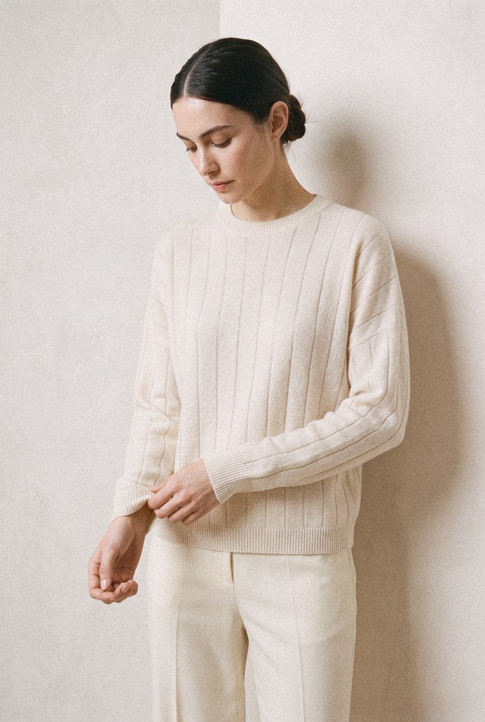 Fr237 White Embellished Sweater