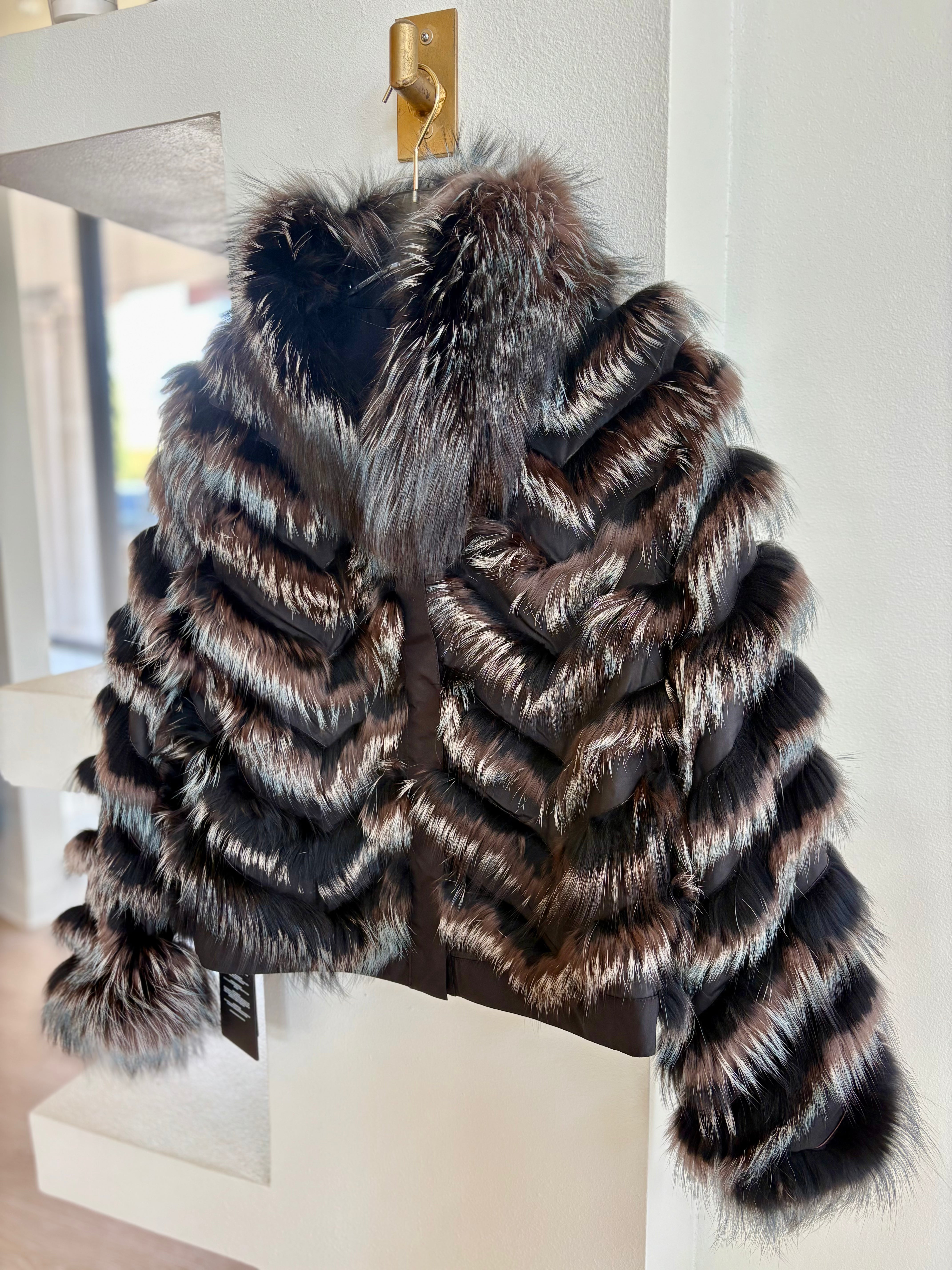 Didm3028 Reversible Fur Jacket - Shadow Teal