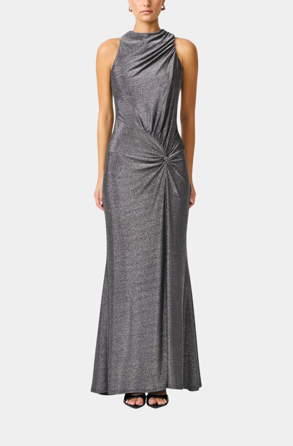 El2631 Silver Sleeveless Gown