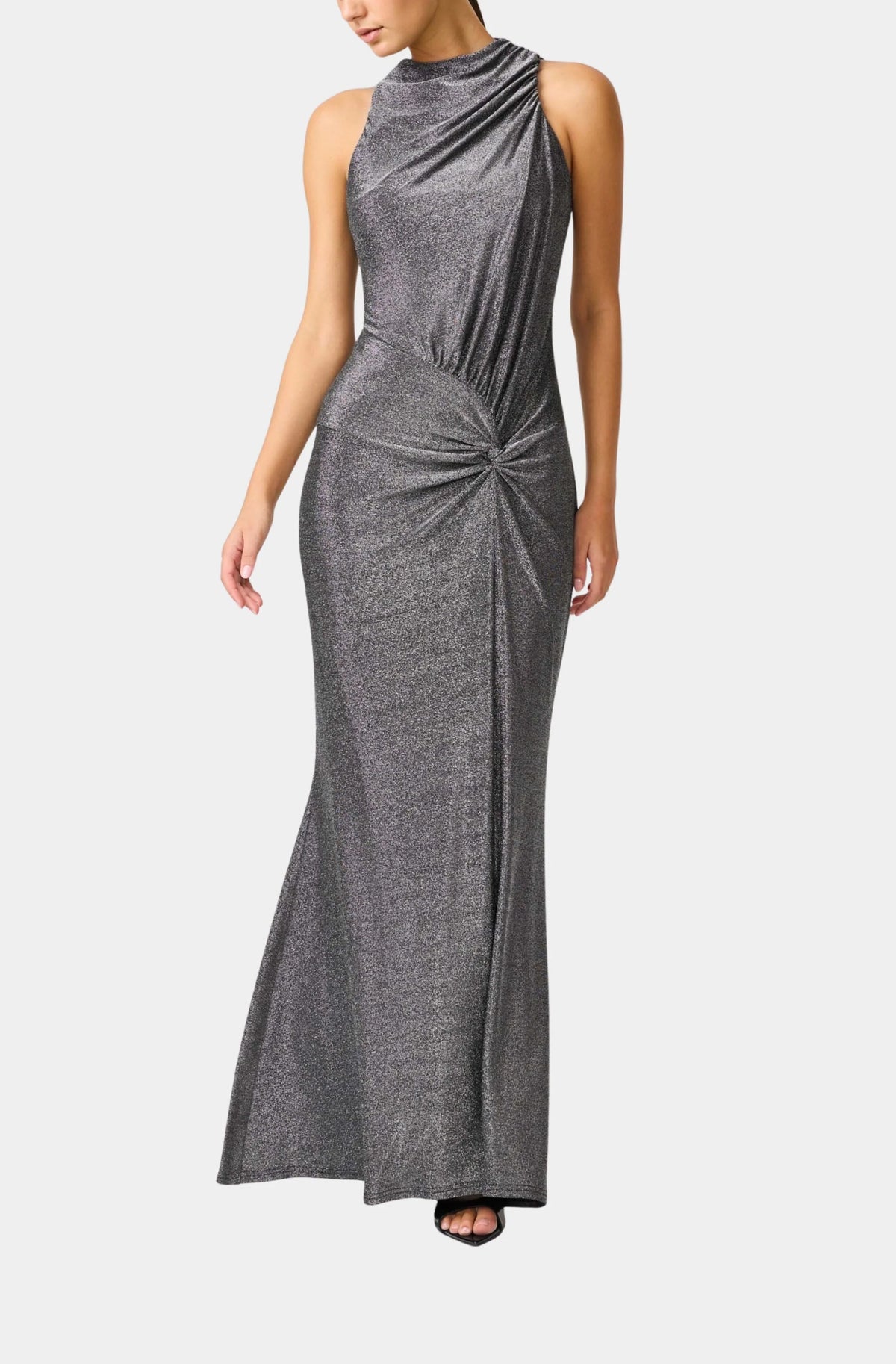 El2631 Silver Sleeveless Gown