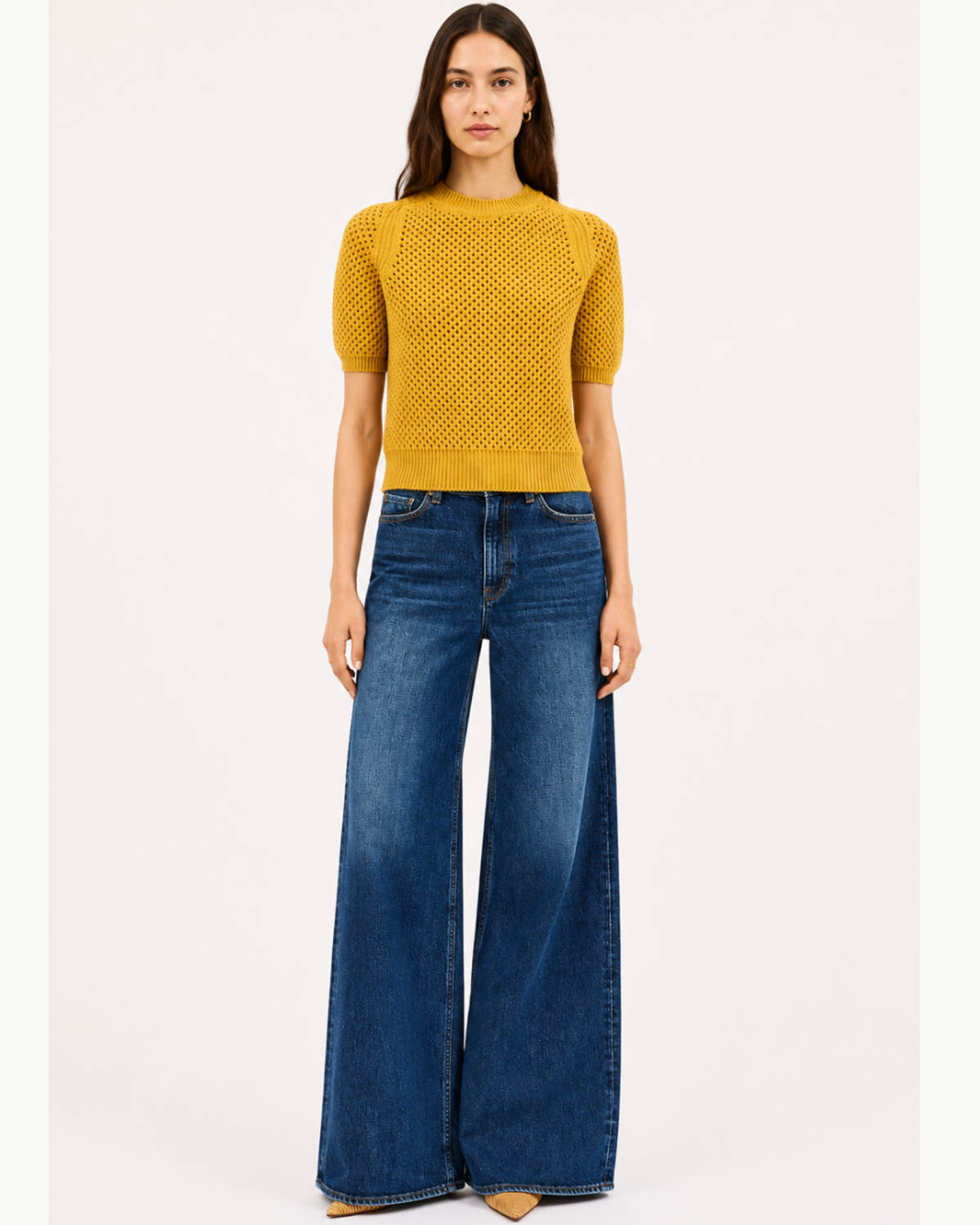 Ul0703 Gold Knit Sweater