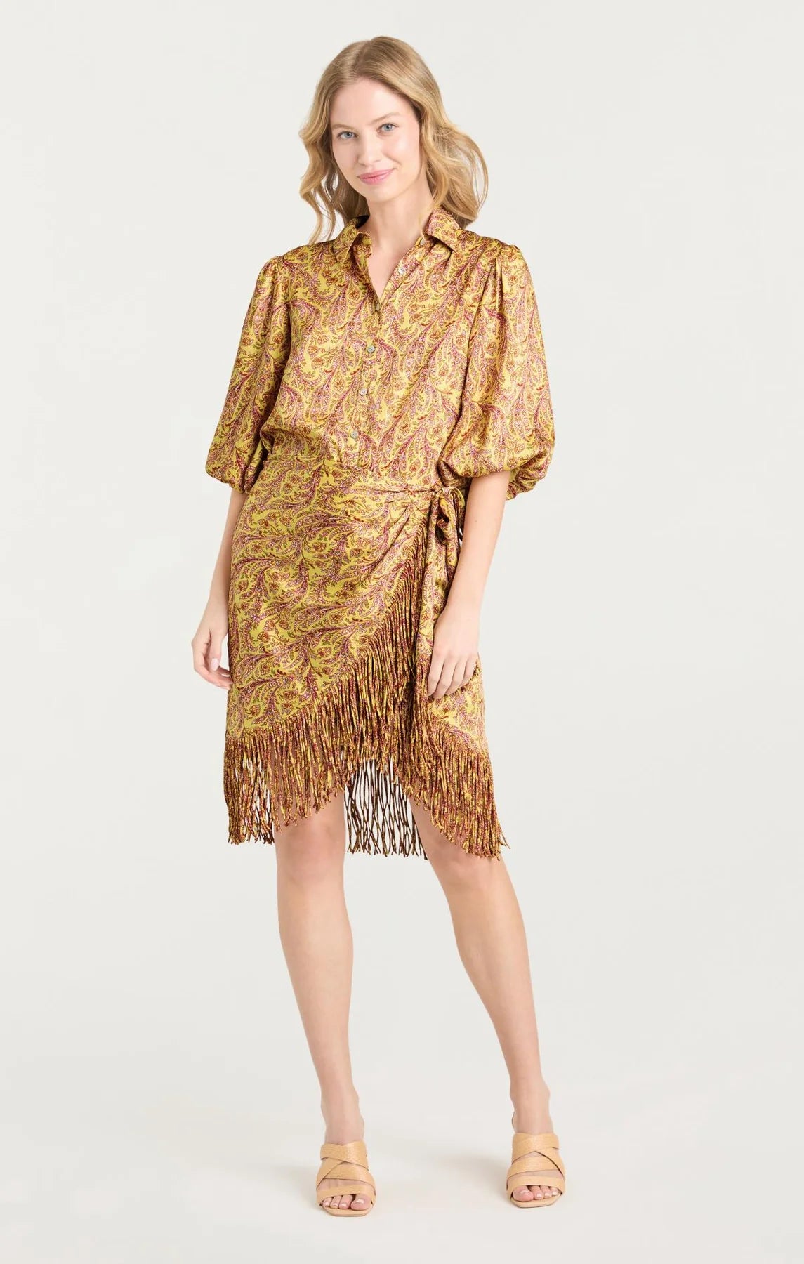 Cizd30941 Charming Paisley Wrap Dress