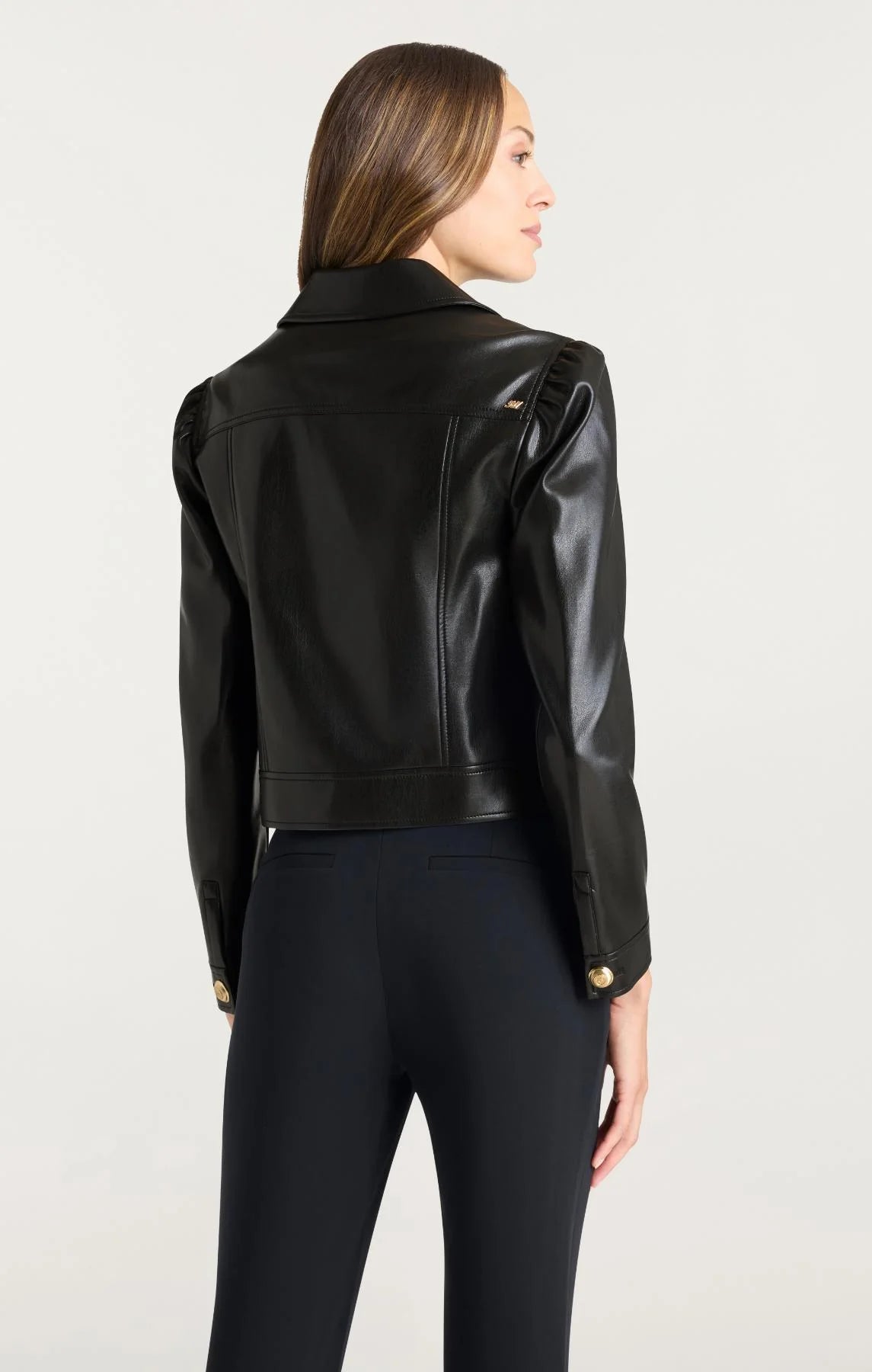 Cizj89158 Black Faux Leather Jacket