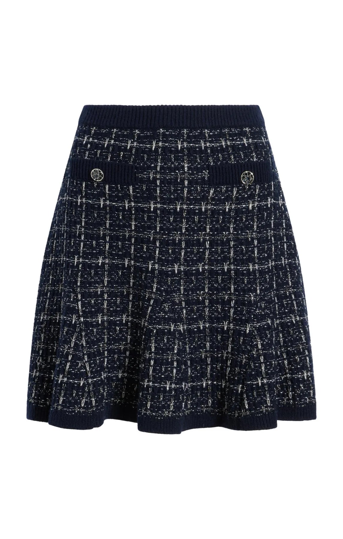 Ci2909 Navy Tweed Skirt